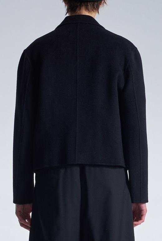 Double Faced Wool Cropped Blazer