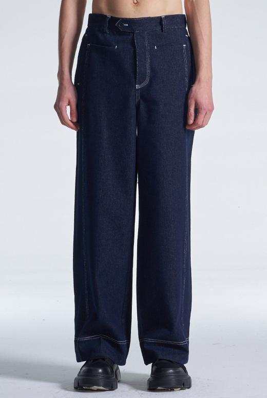 Wide Leg Cotton Pants With Big Back Pockets
