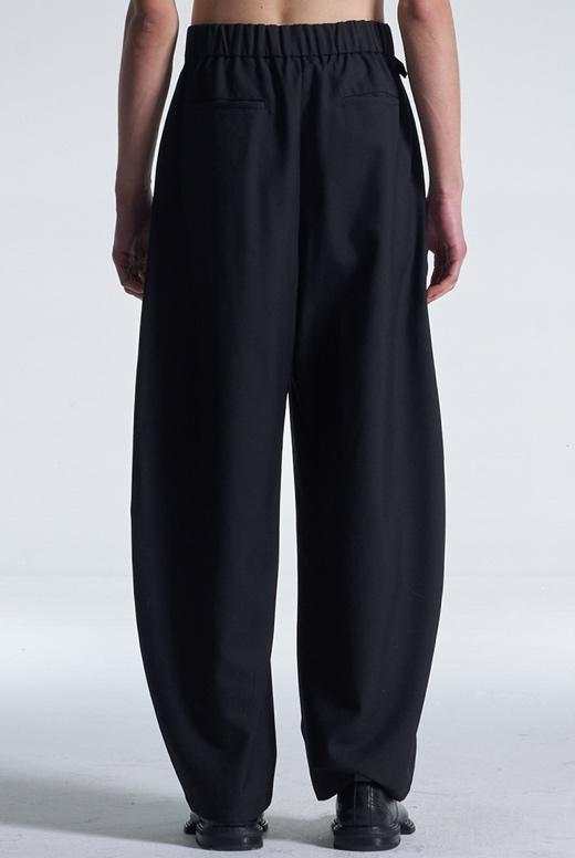 Balloon Fit Wool Pants With Pleats