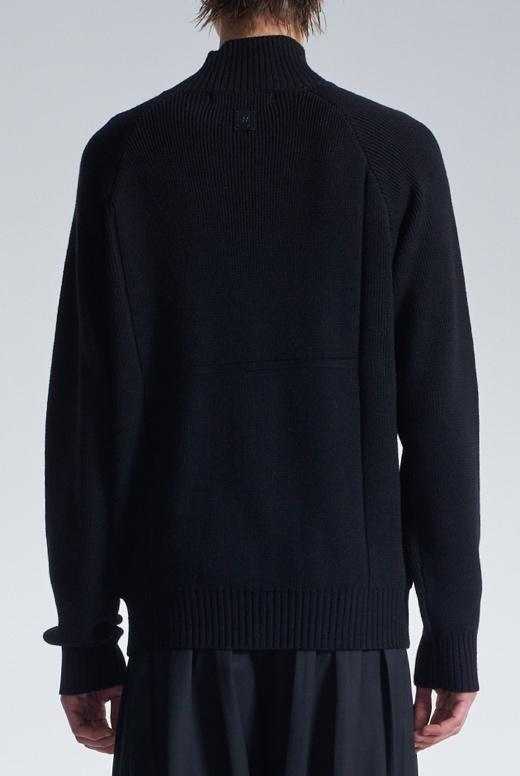 Stand Collar Wool Cardigan With Zipper
