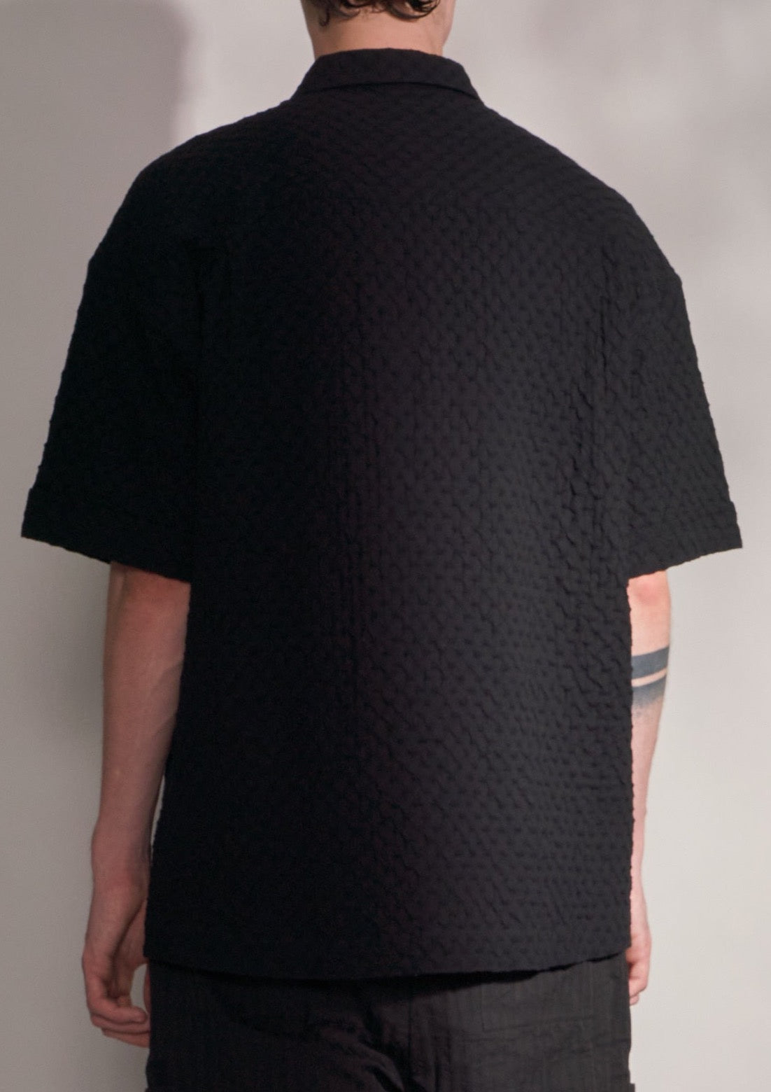 Short Sleeve Shirt With Smocking Cotton Fabric Harrison Wong