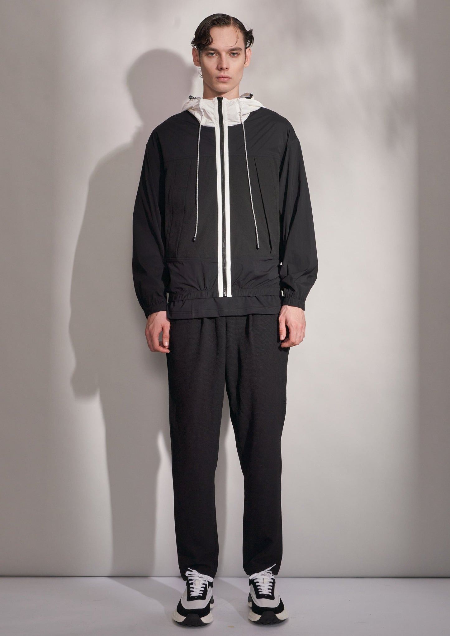 Fabric Blocking Zipper Jacket With Hood Harrison Wong