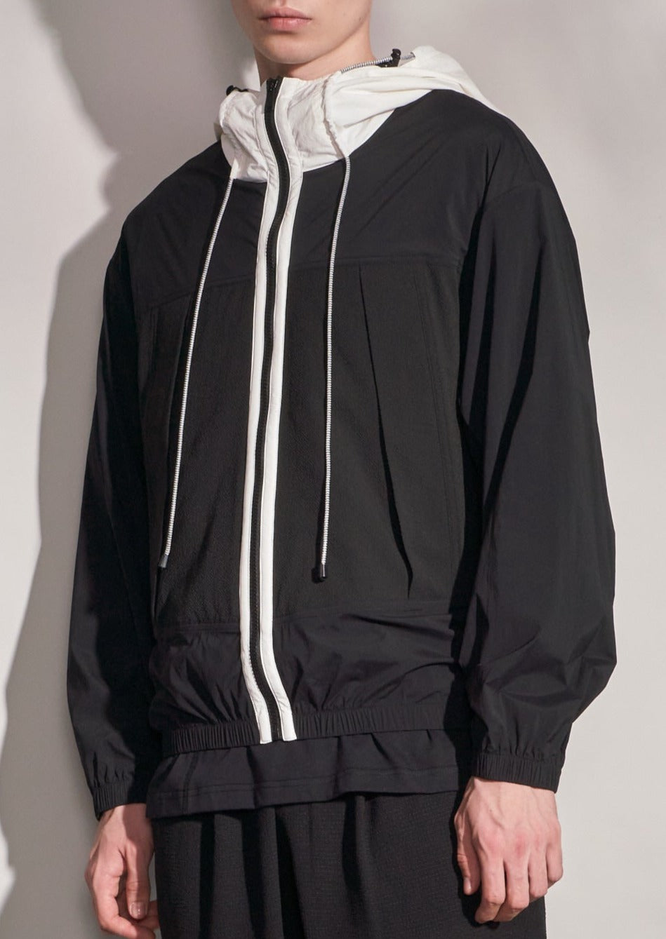 Fabric Blocking Zipper Jacket With Hood Harrison Wong