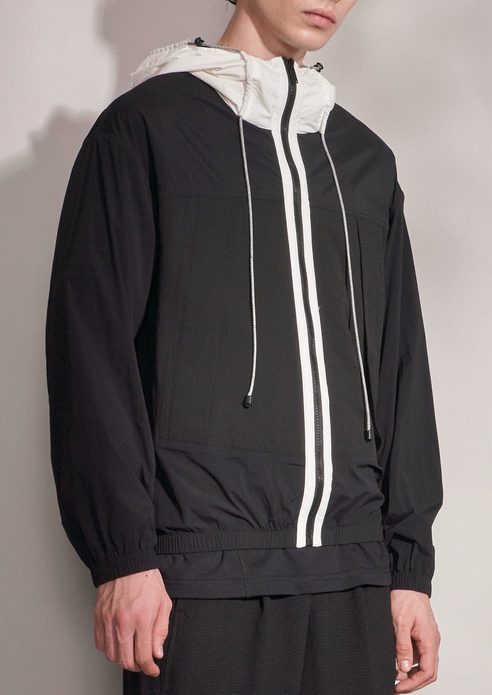 Fabric Blocking Zipper Jacket With Hood Harrison Wong