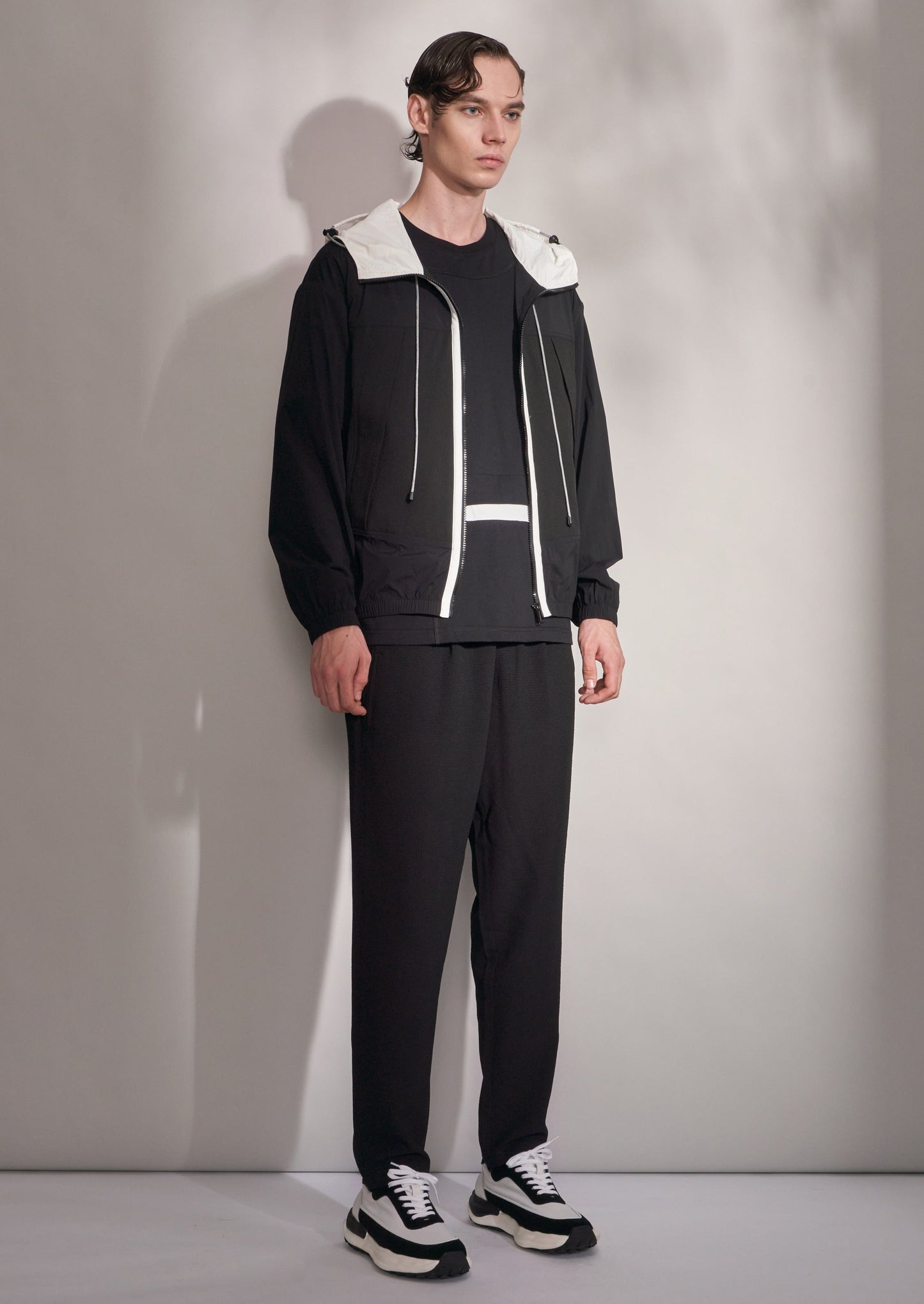 Fabric Blocking Zipper Jacket With Hood Harrison Wong