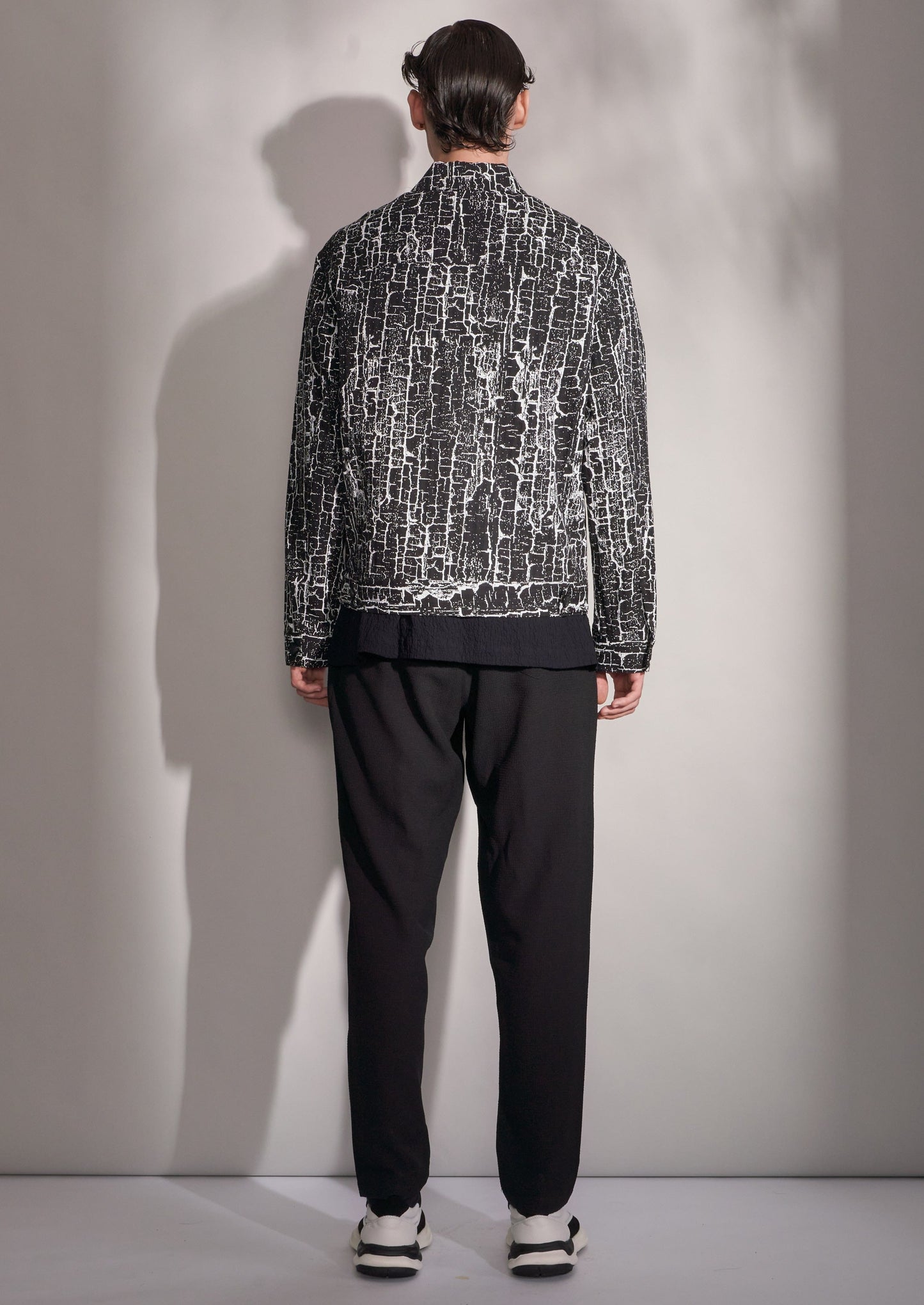 Jacket With Woodgrain Print Harrison Wong