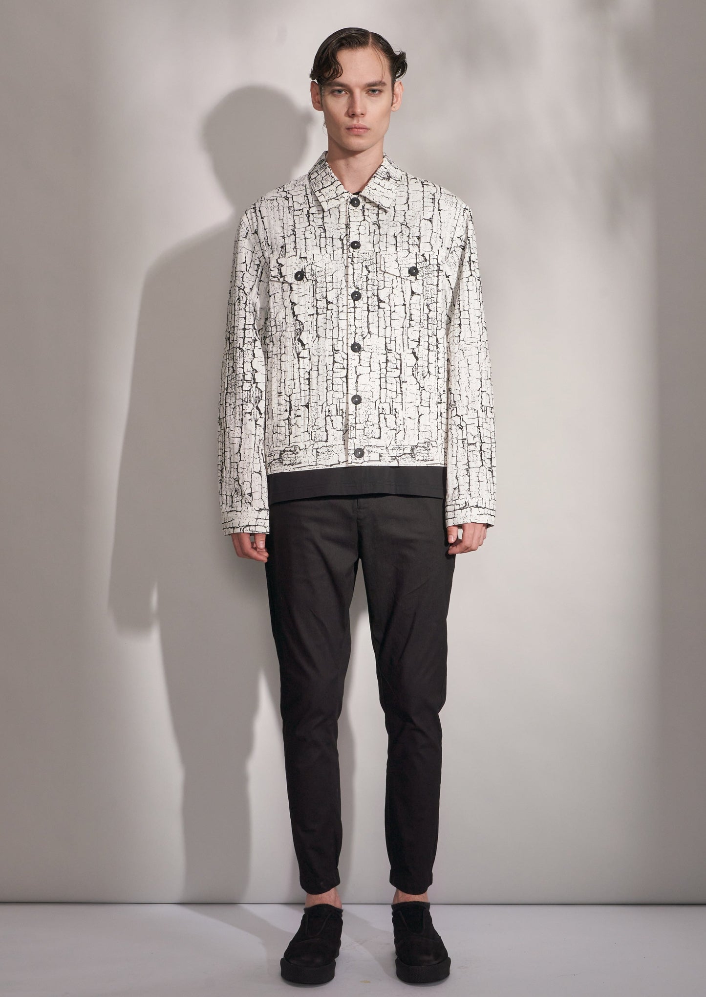 Jacket With Woodgrain Print Harrison Wong