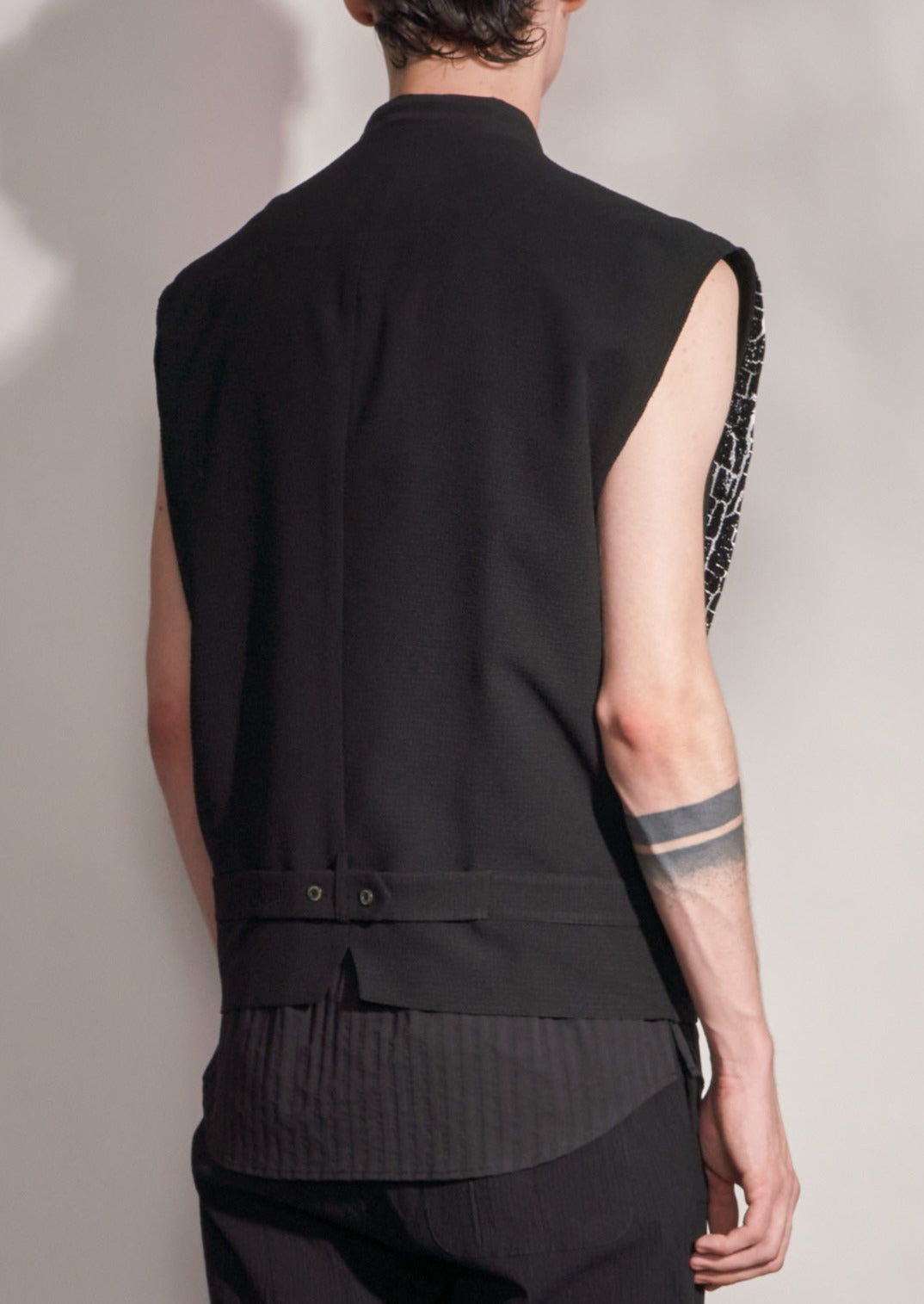 Waistcoat With Woodgrain Print Harrison Wong