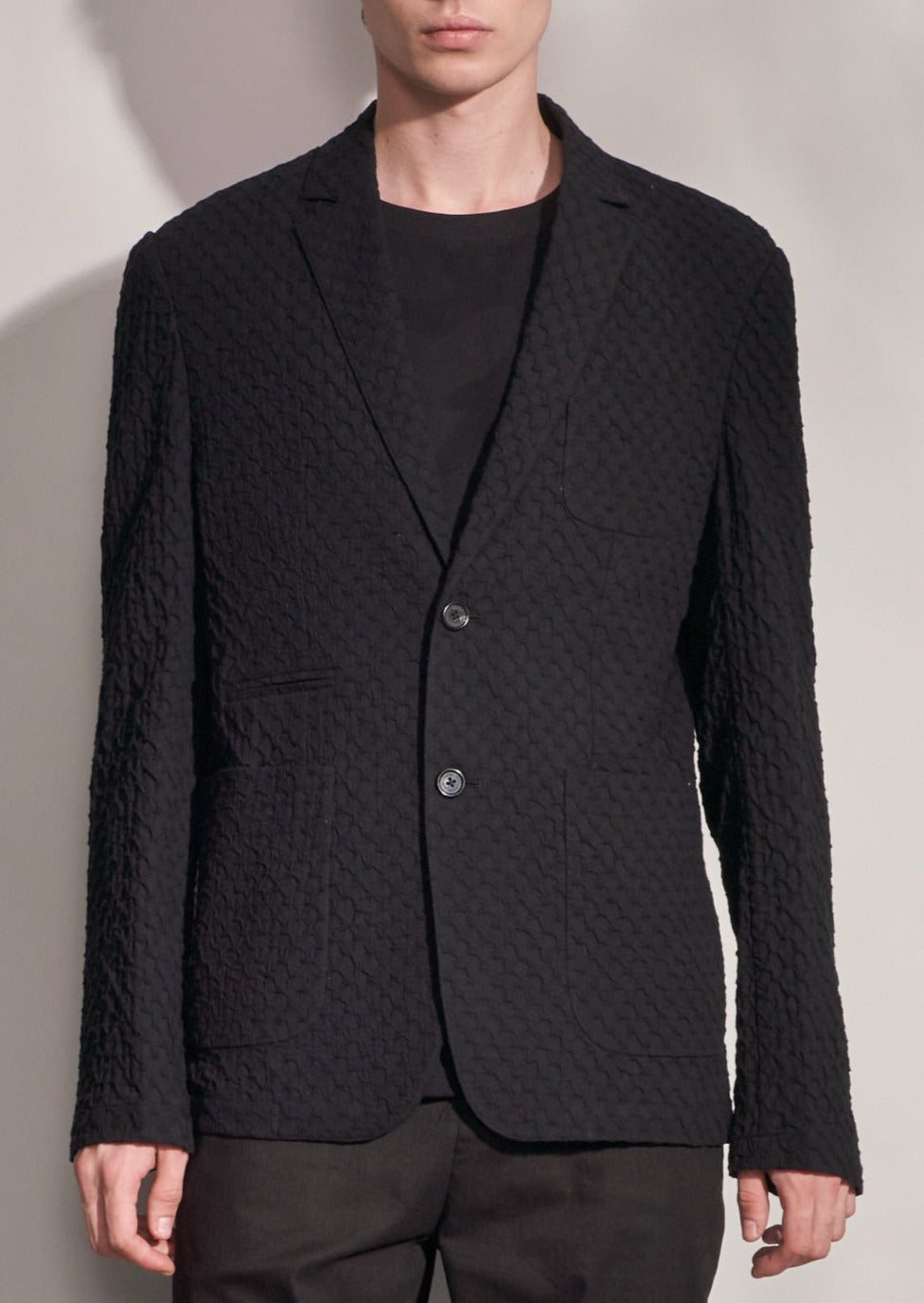 Smocking Cotton Fabric Blazer Harrison Wong