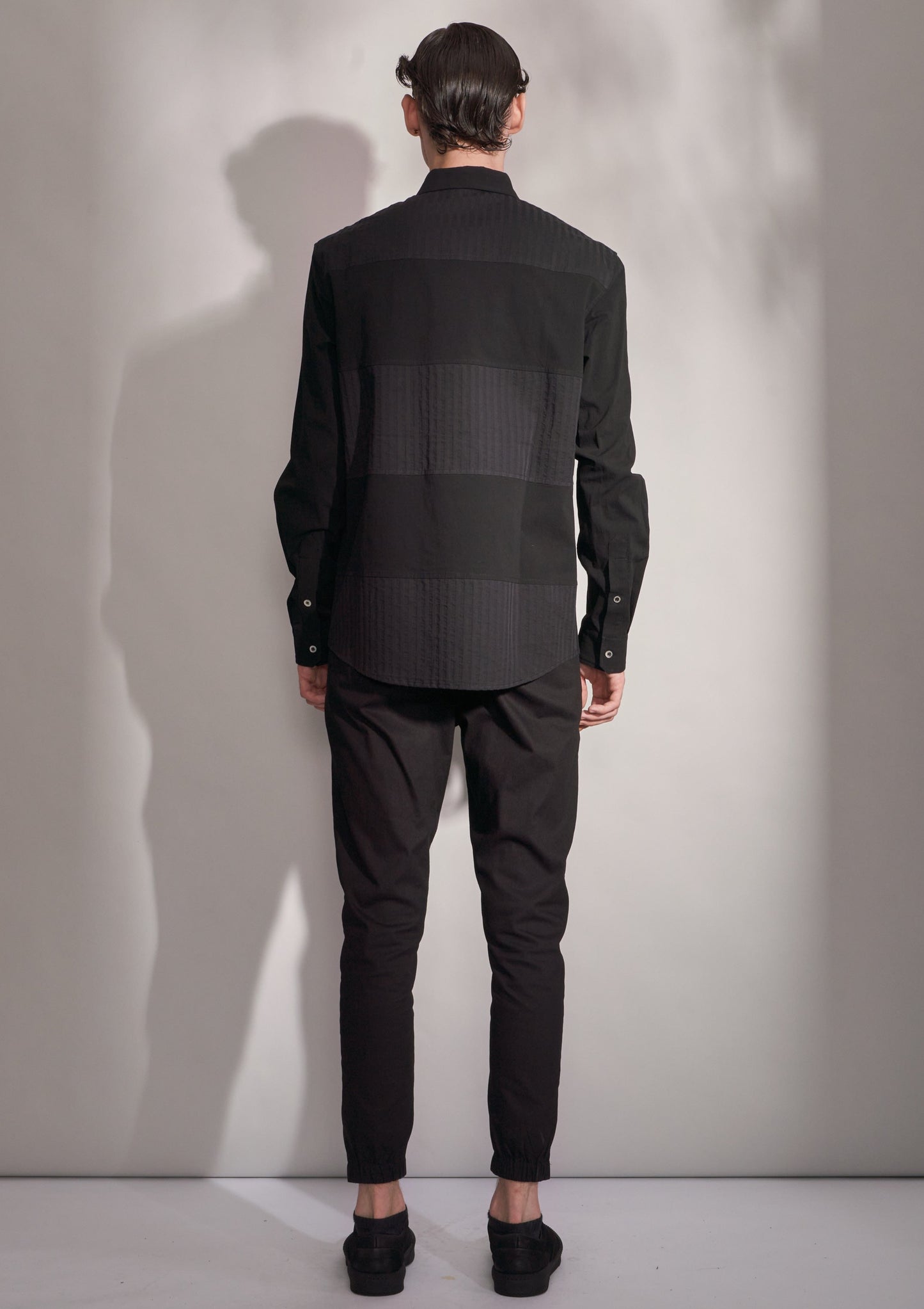 Striped Texture Contrast Shirt Harrison Wong