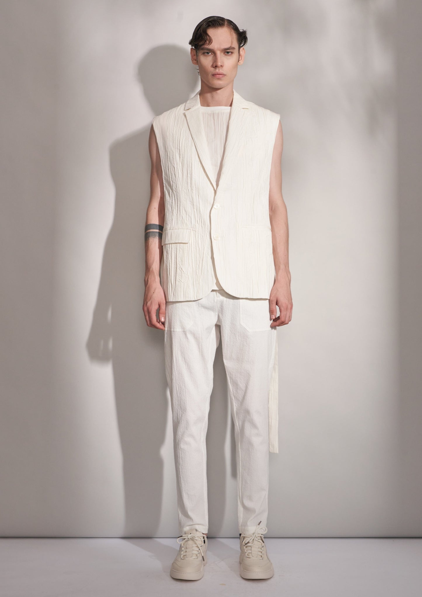 Pleated Waistcoat With Vents Harrison Wong