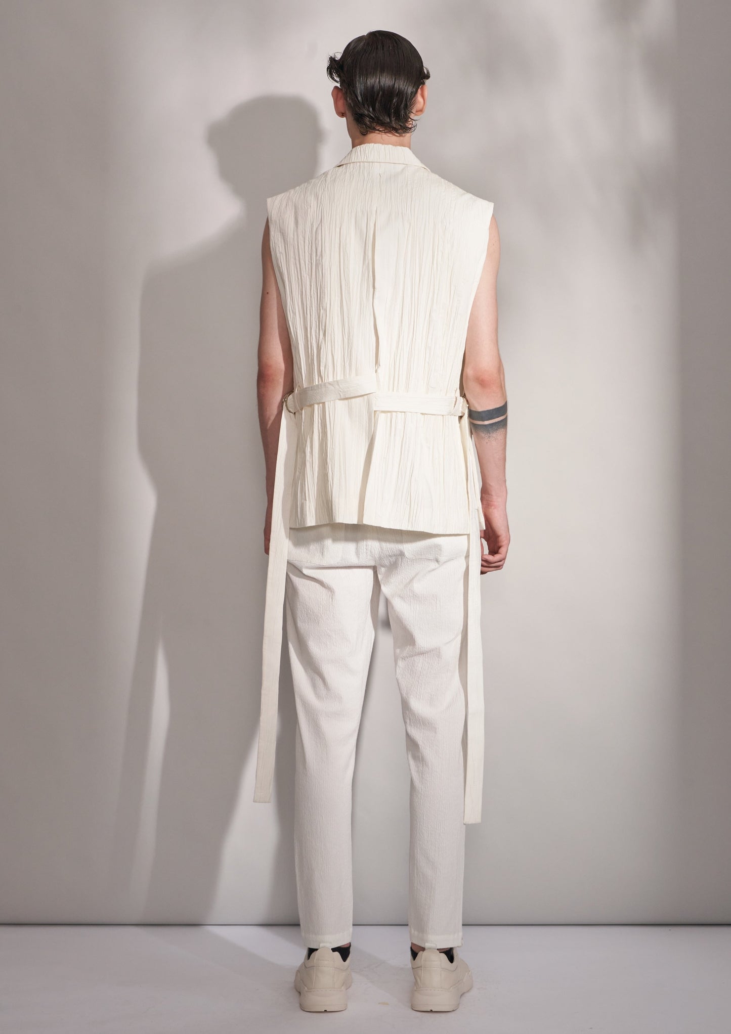 Pleated Waistcoat With Vents Harrison Wong
