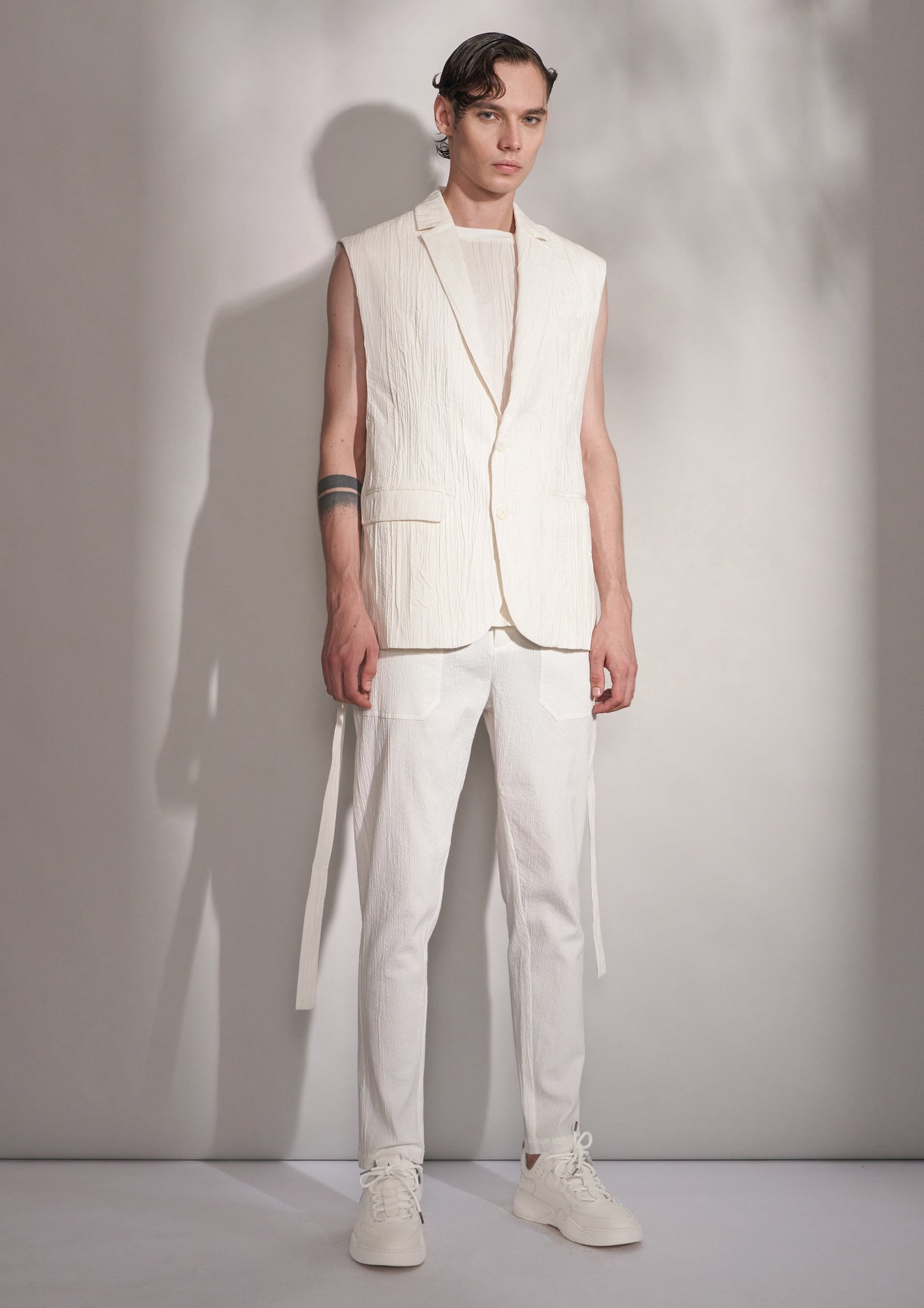 Pleated Waistcoat With Vents Harrison Wong