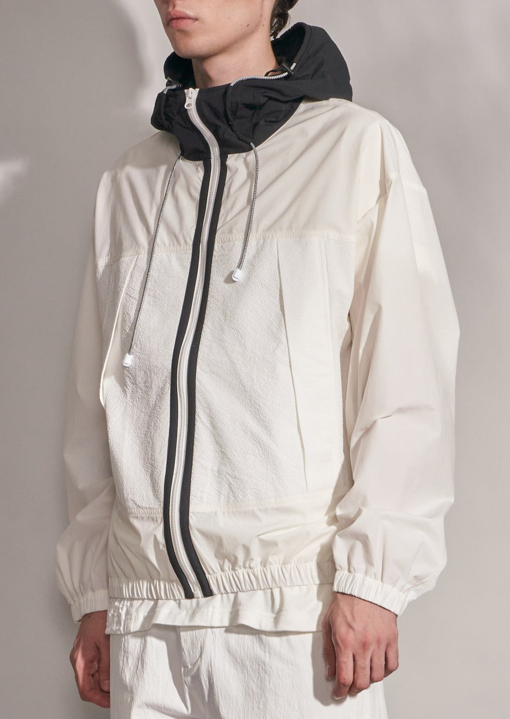 Fabric Blocking Zipper Jacket With Hood Harrison Wong