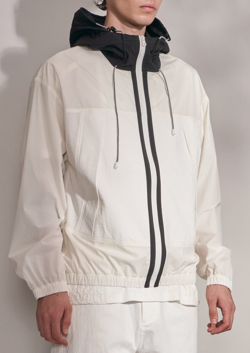 Fabric Blocking Zipper Jacket With Hood Harrison Wong
