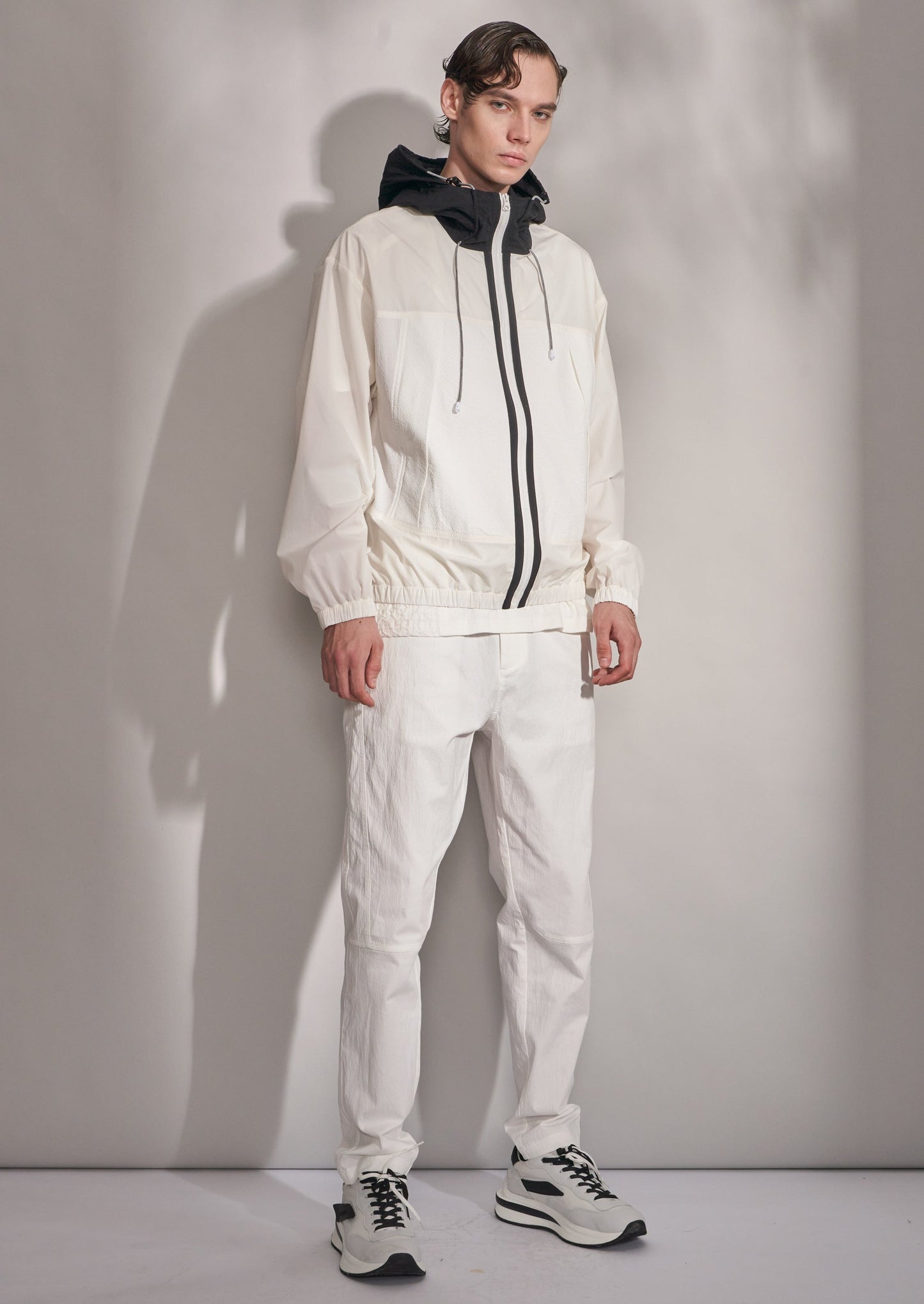 Fabric Blocking Zipper Jacket With Hood Harrison Wong