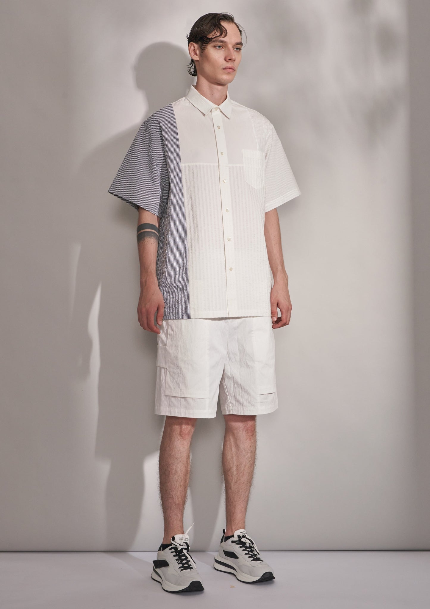 Striped Contrast Short Sleeve Shirt Harrison Wong
