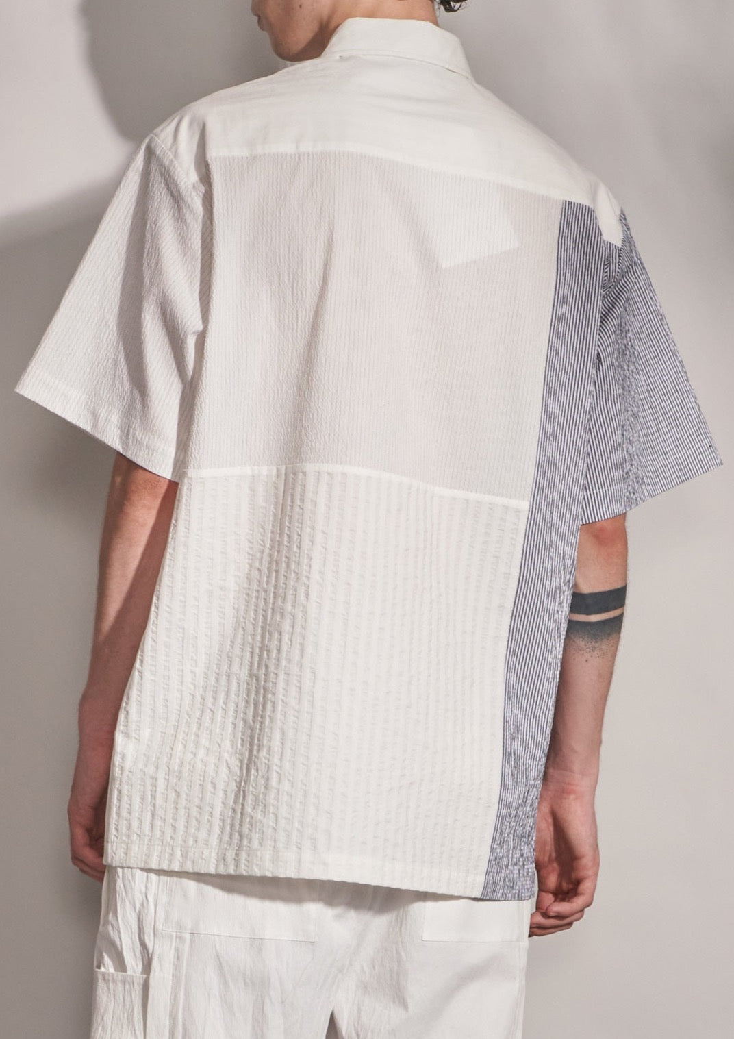 Striped Contrast Short Sleeve Shirt Harrison Wong