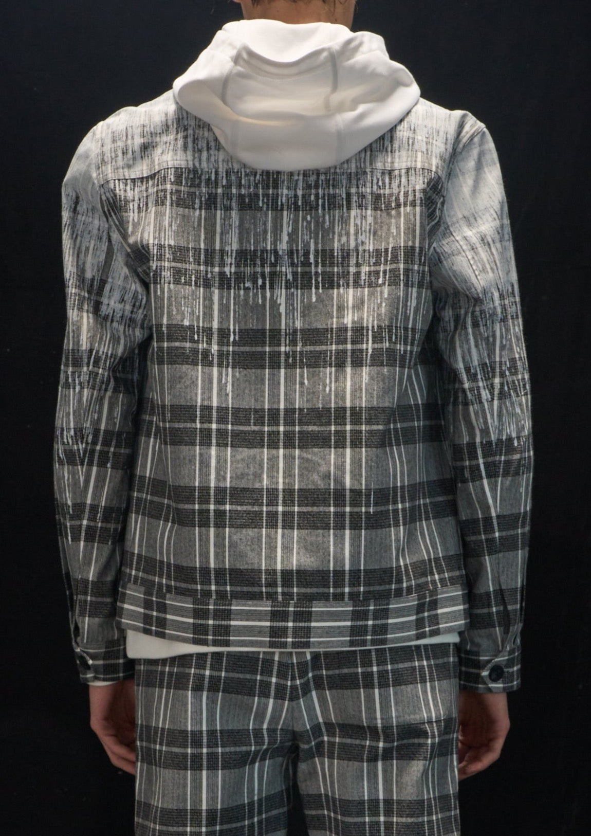 Harrison Wong Checked Jacket With Rain Print