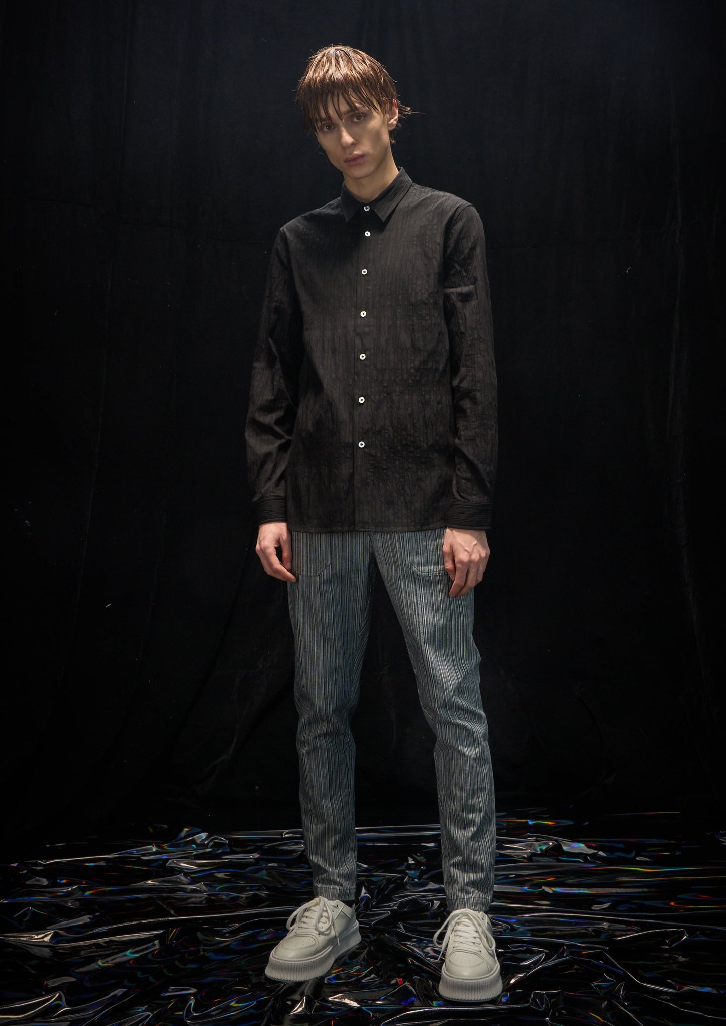 Harrison Wong Striped Denim Pants