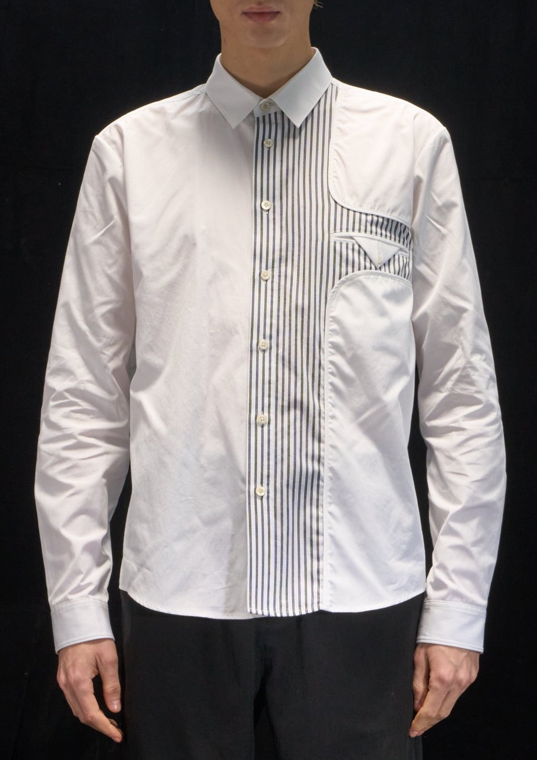 Harrison Wong Shirt With Stripe Contrast