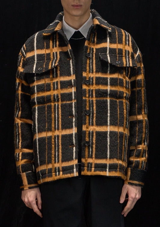 Harrison Wong Wool Checked Shirt Coat