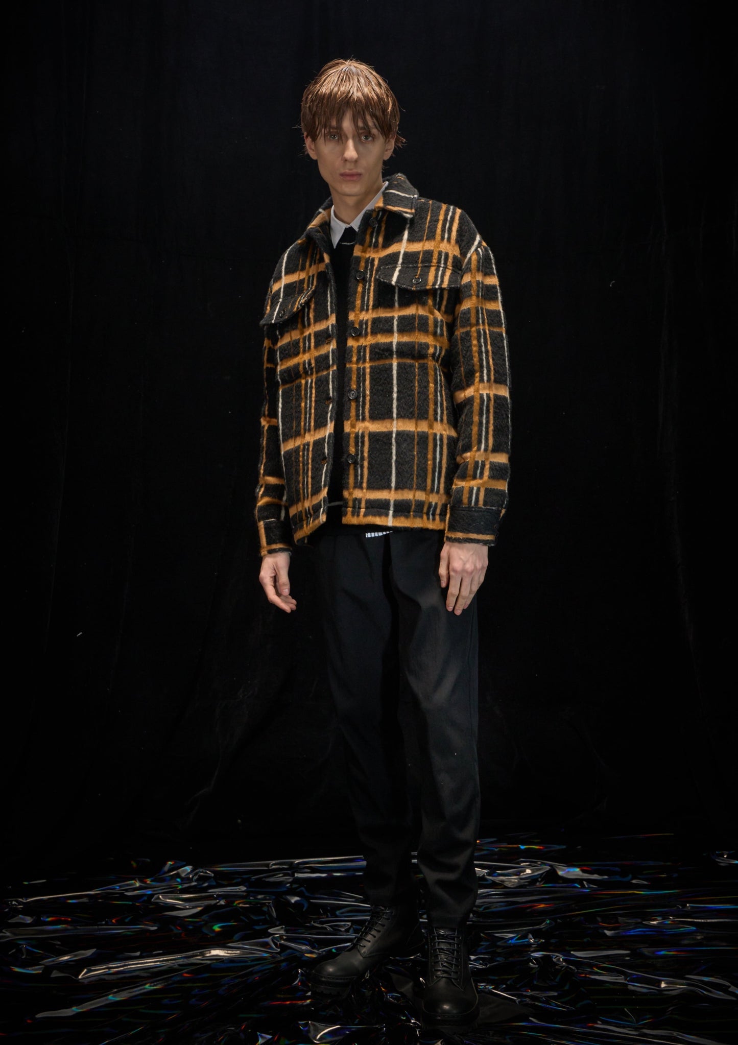 Harrison Wong Wool Checked Shirt Coat