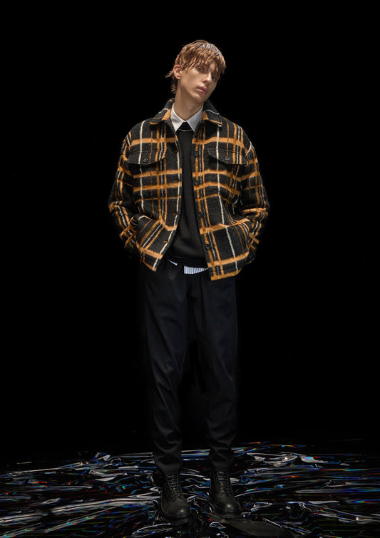 Harrison Wong Wool Checked Shirt Coat