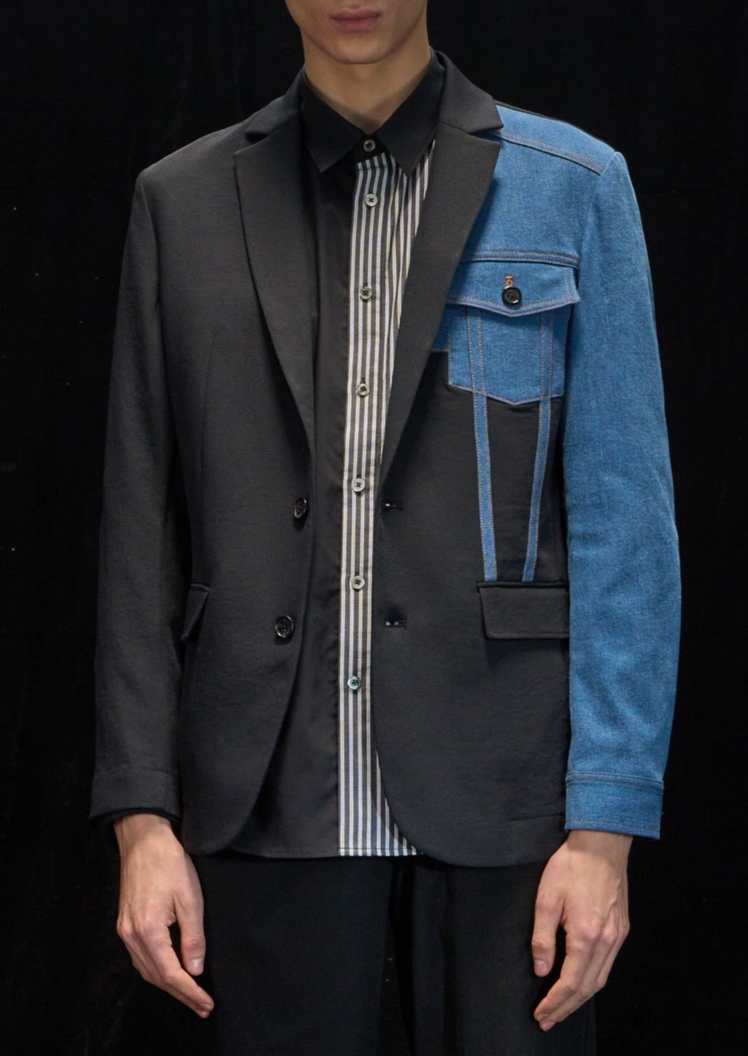 Harrison Wong Deconstructed Blazer With Denim