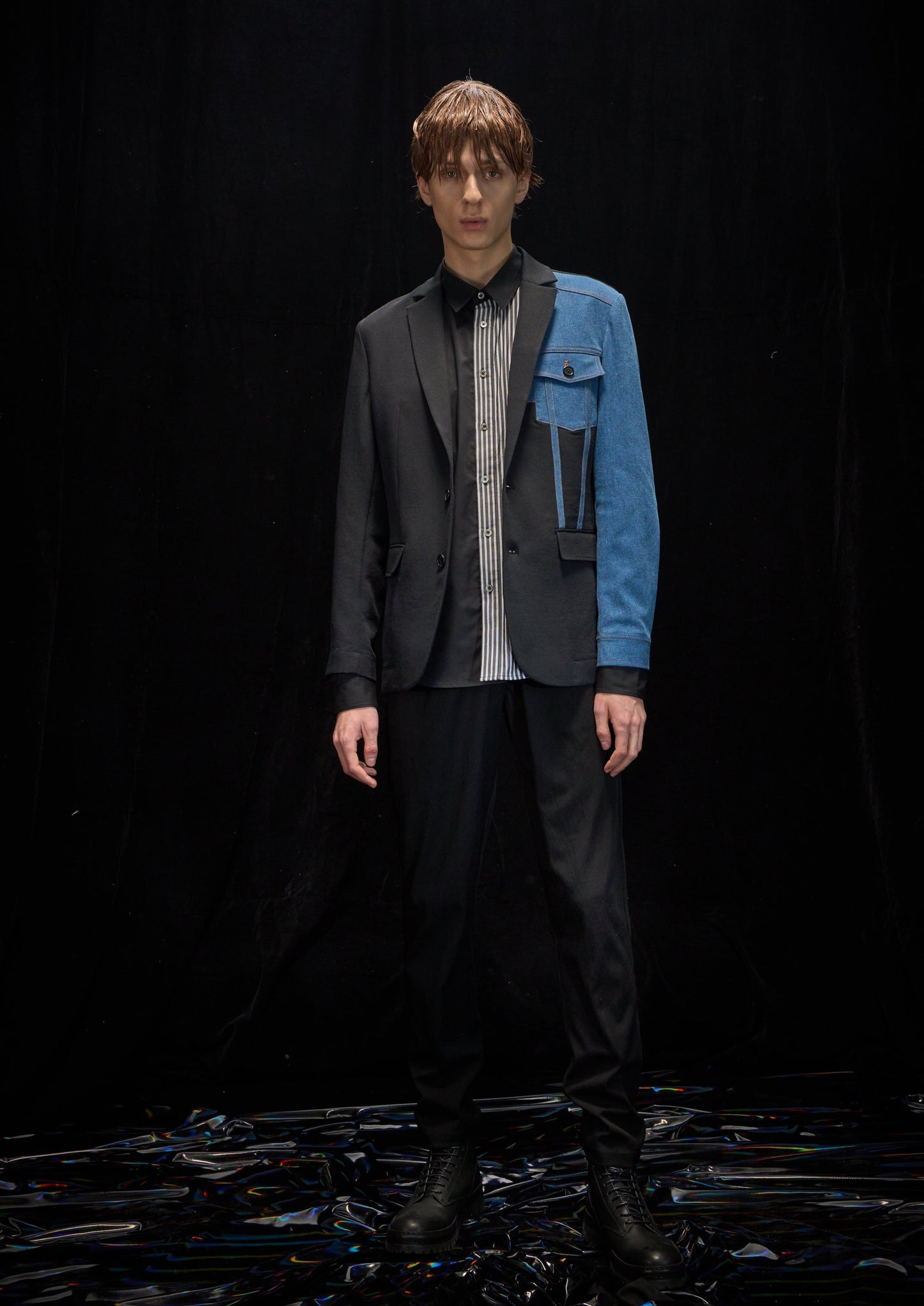 Harrison Wong Deconstructed Blazer With Denim