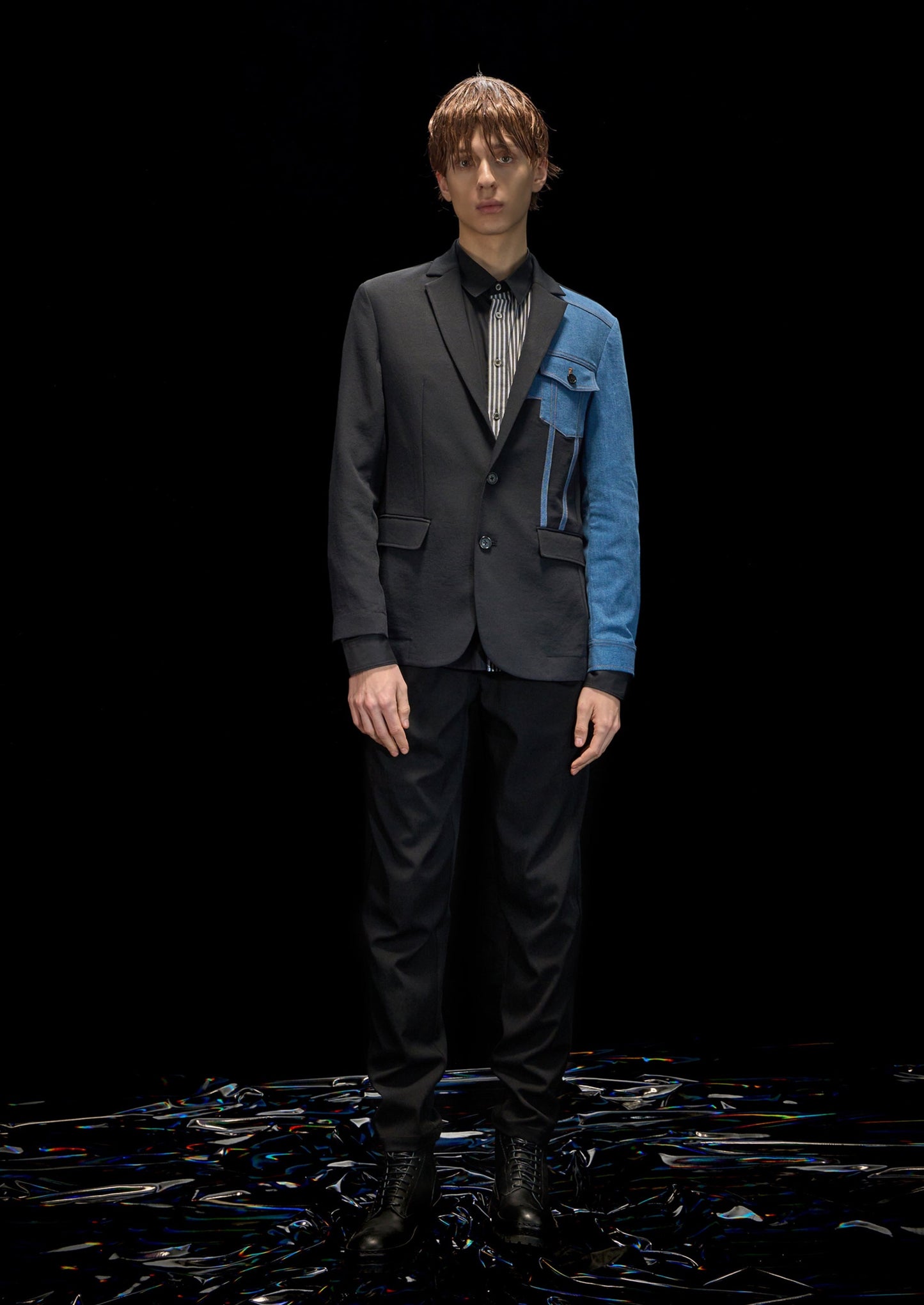 Harrison Wong Deconstructed Blazer With Denim