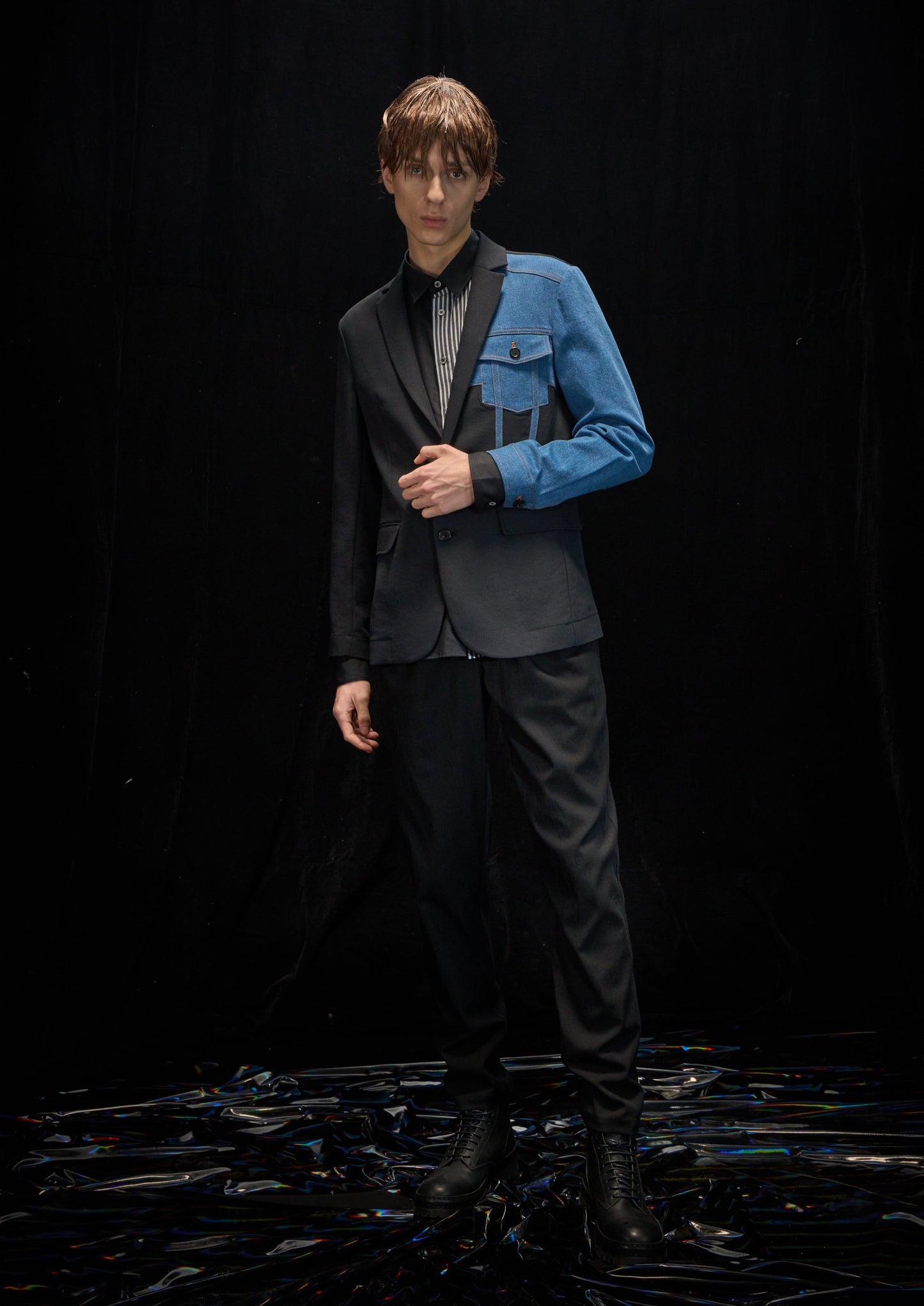 Harrison Wong Deconstructed Blazer With Denim