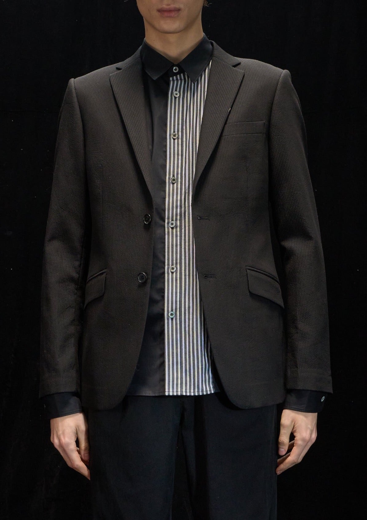 Harrison Wong Striped Texture Blazer