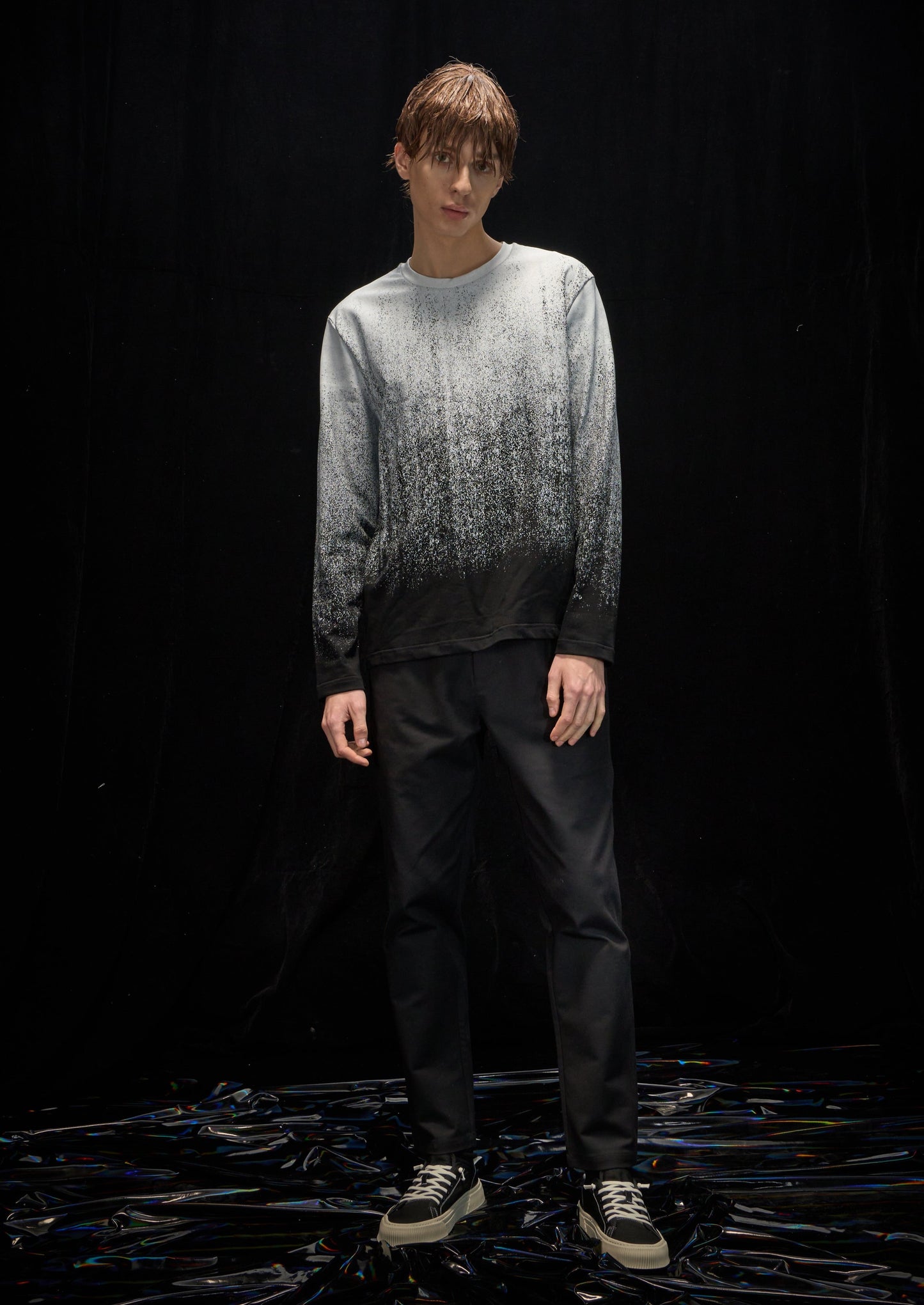 Harrison Wong Rain Print Long Sleeve Tee