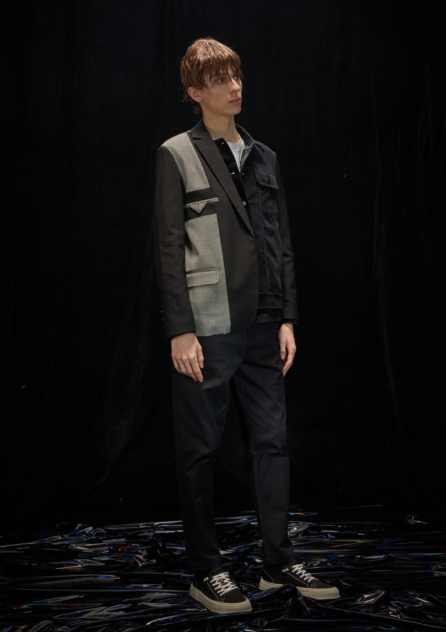 Harrison Wong Deconstructed Blazer With Denim Jacket