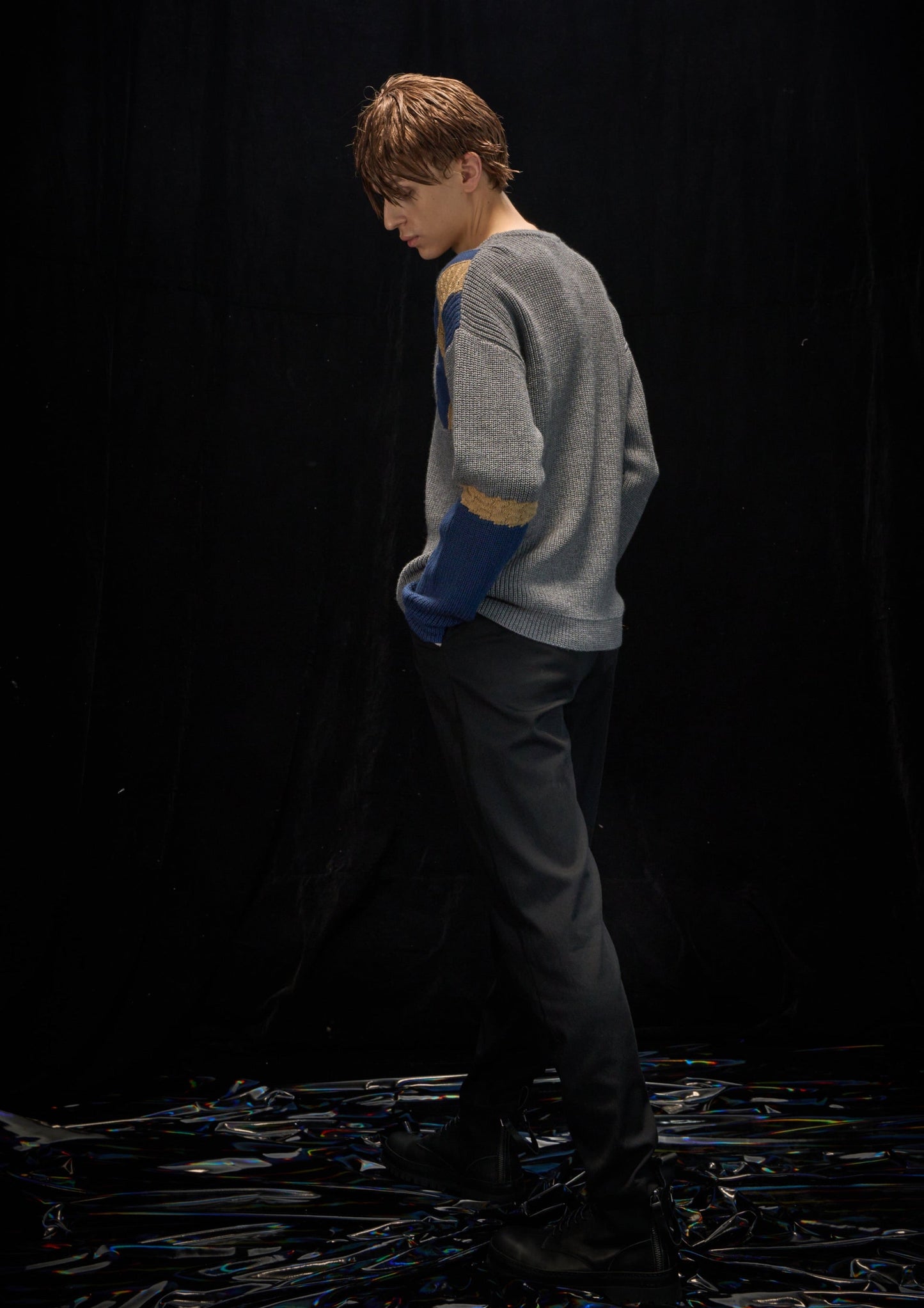 Harrison Wong Pattern And Color Block Wool Sweater