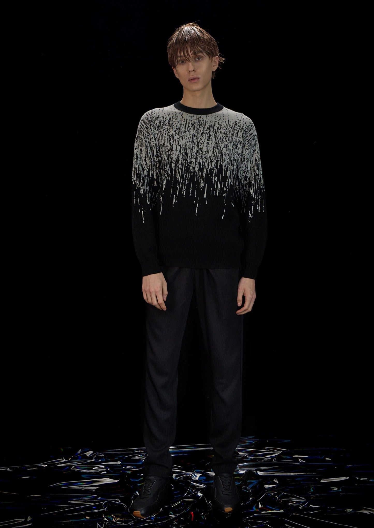 Harrison Wong Rain Pattern Wool Sweater