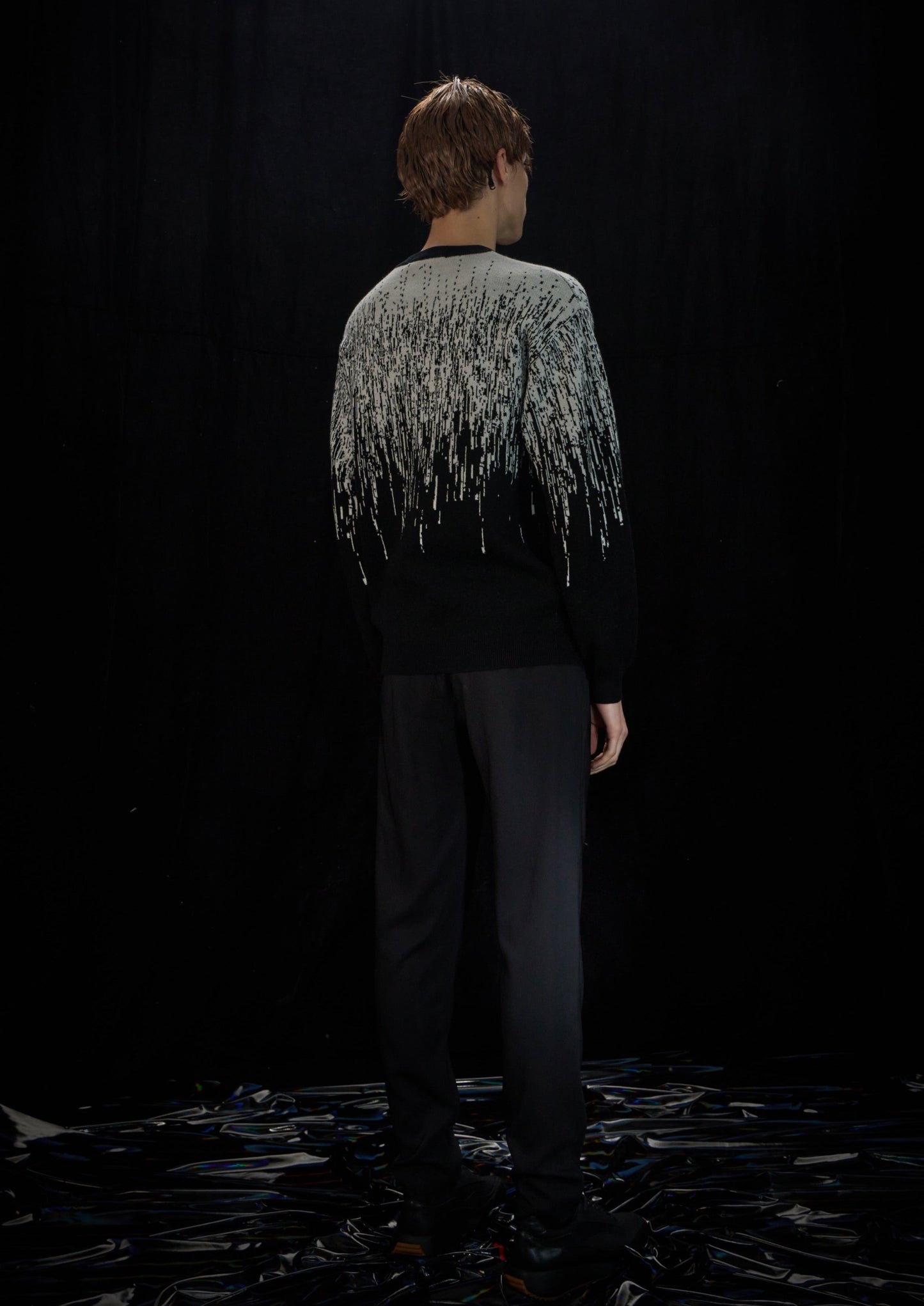 Harrison Wong Rain Pattern Wool Sweater