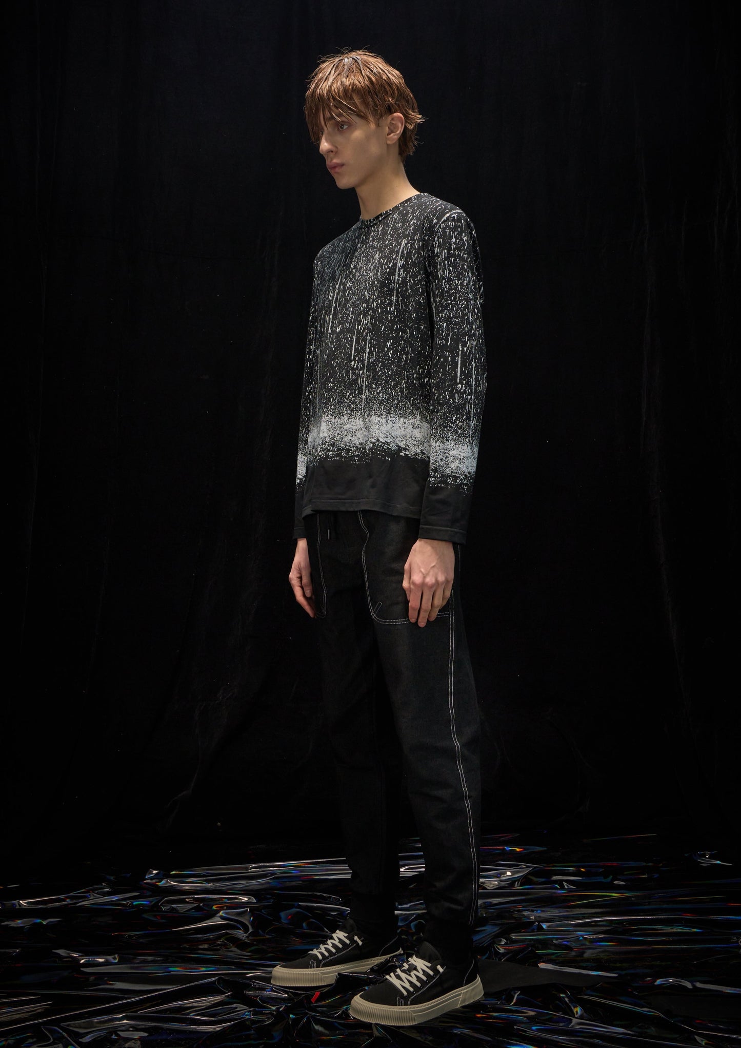 Harrison Wong Rain Scene Long Sleeve Tee