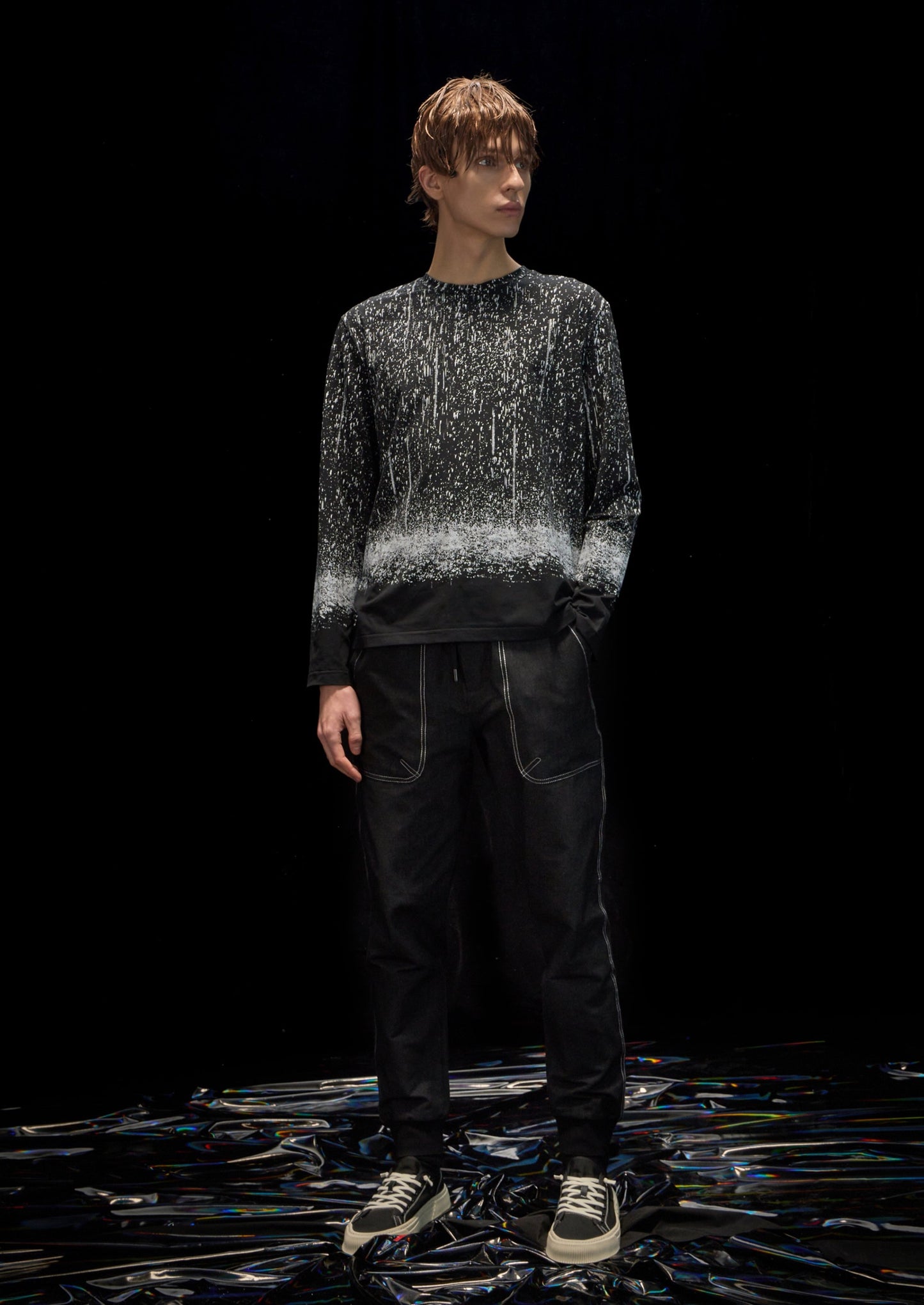 Harrison Wong Rain Scene Long Sleeve Tee