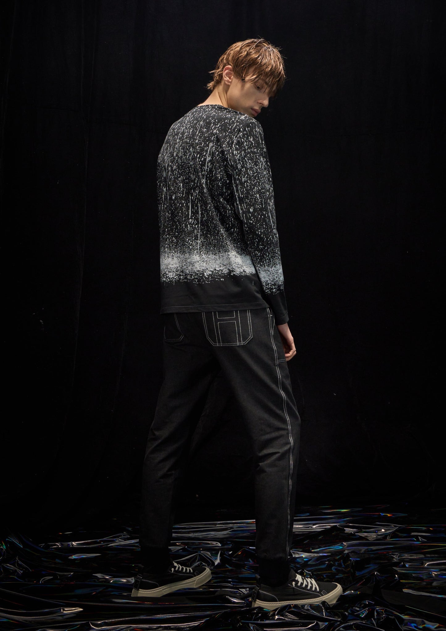 Harrison Wong Rain Scene Long Sleeve Tee