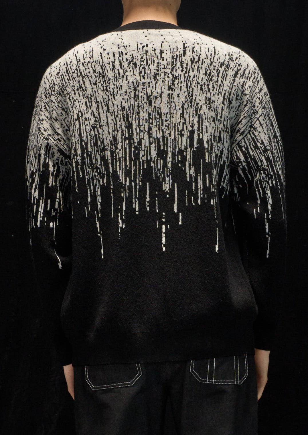 Harrison Wong Rain Pattern Wool Cardigan