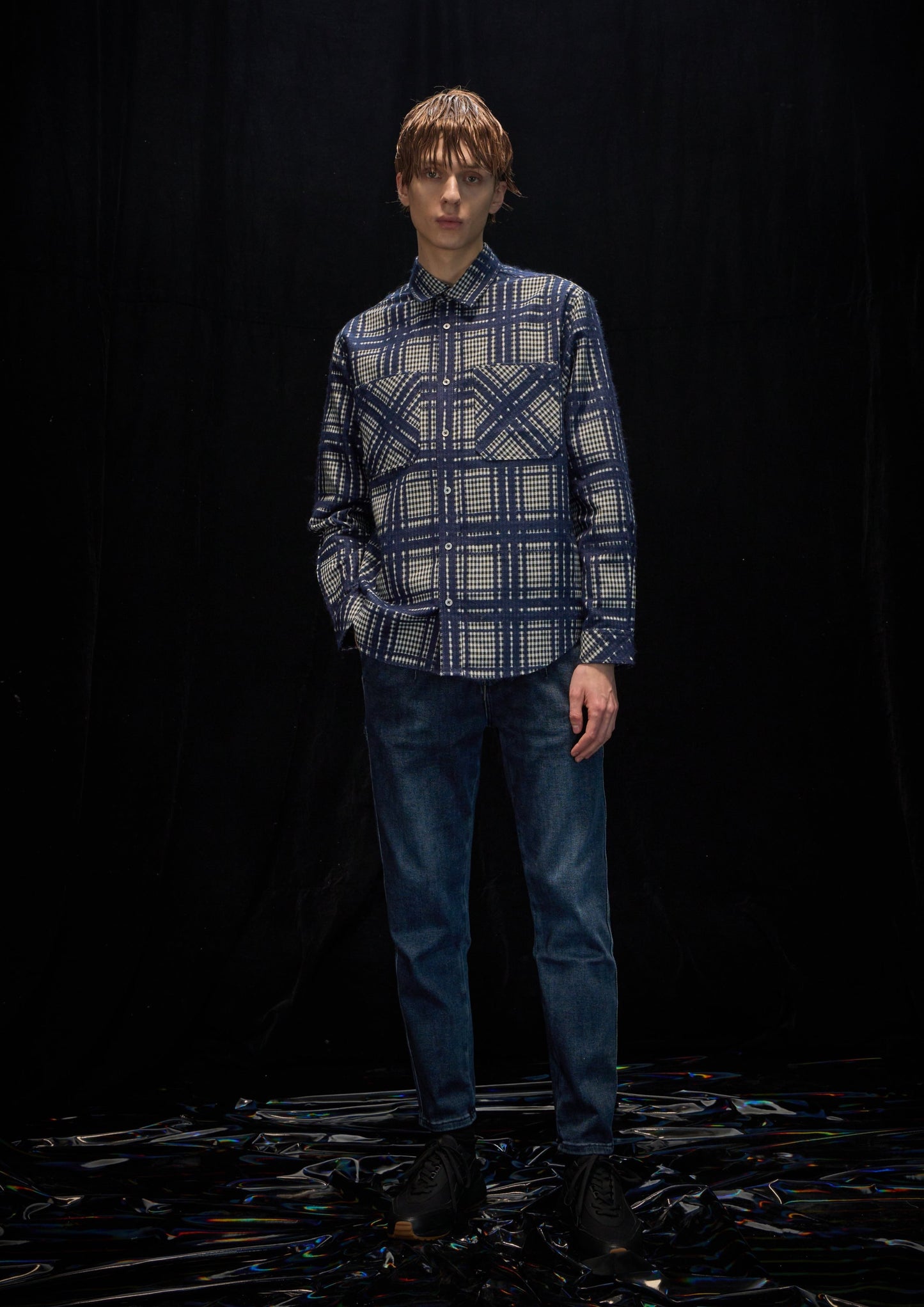 Harrison Wong 2 Pockets Checked Shirt