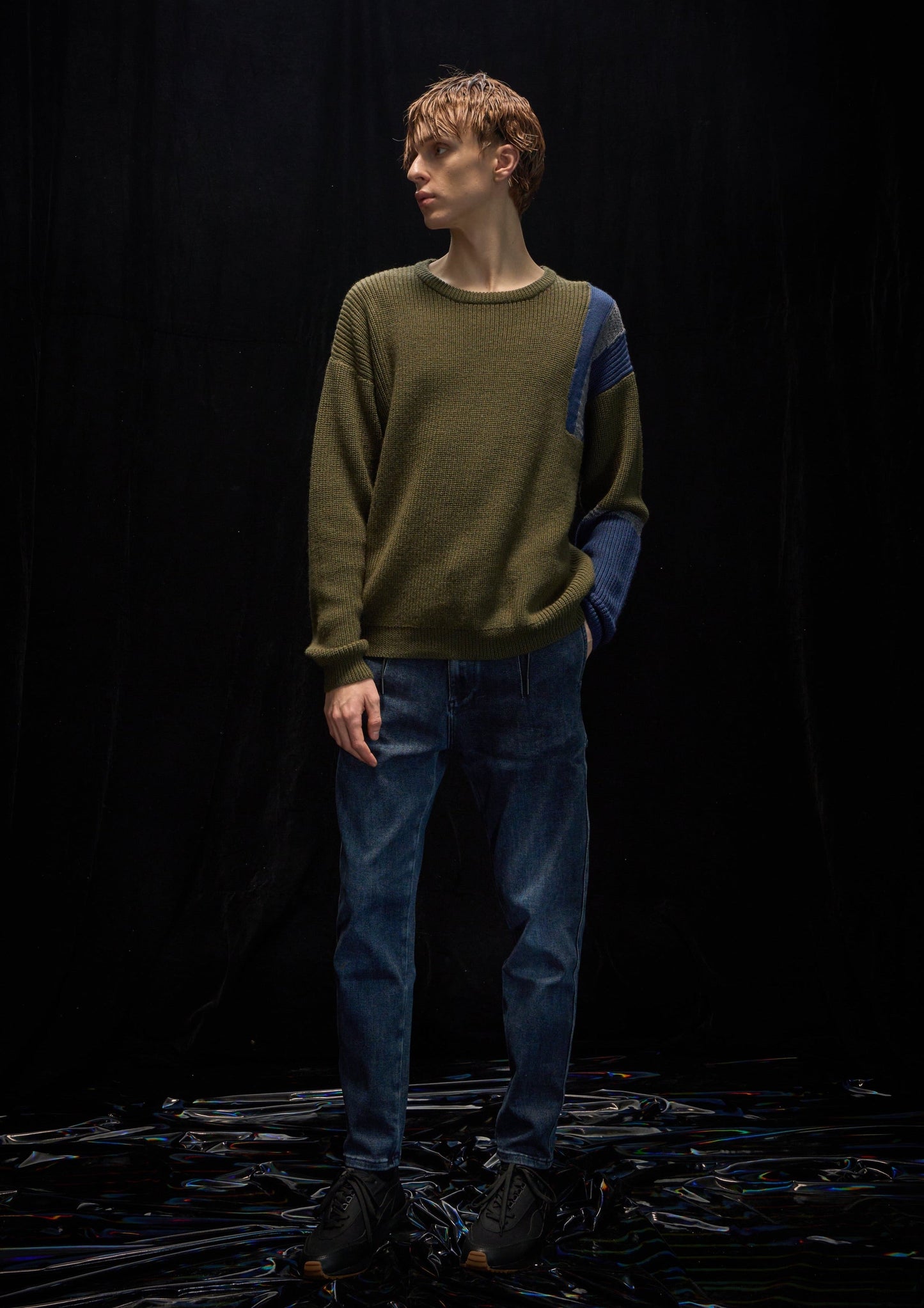Harrison Wong Pattern And Color Block Wool Sweater