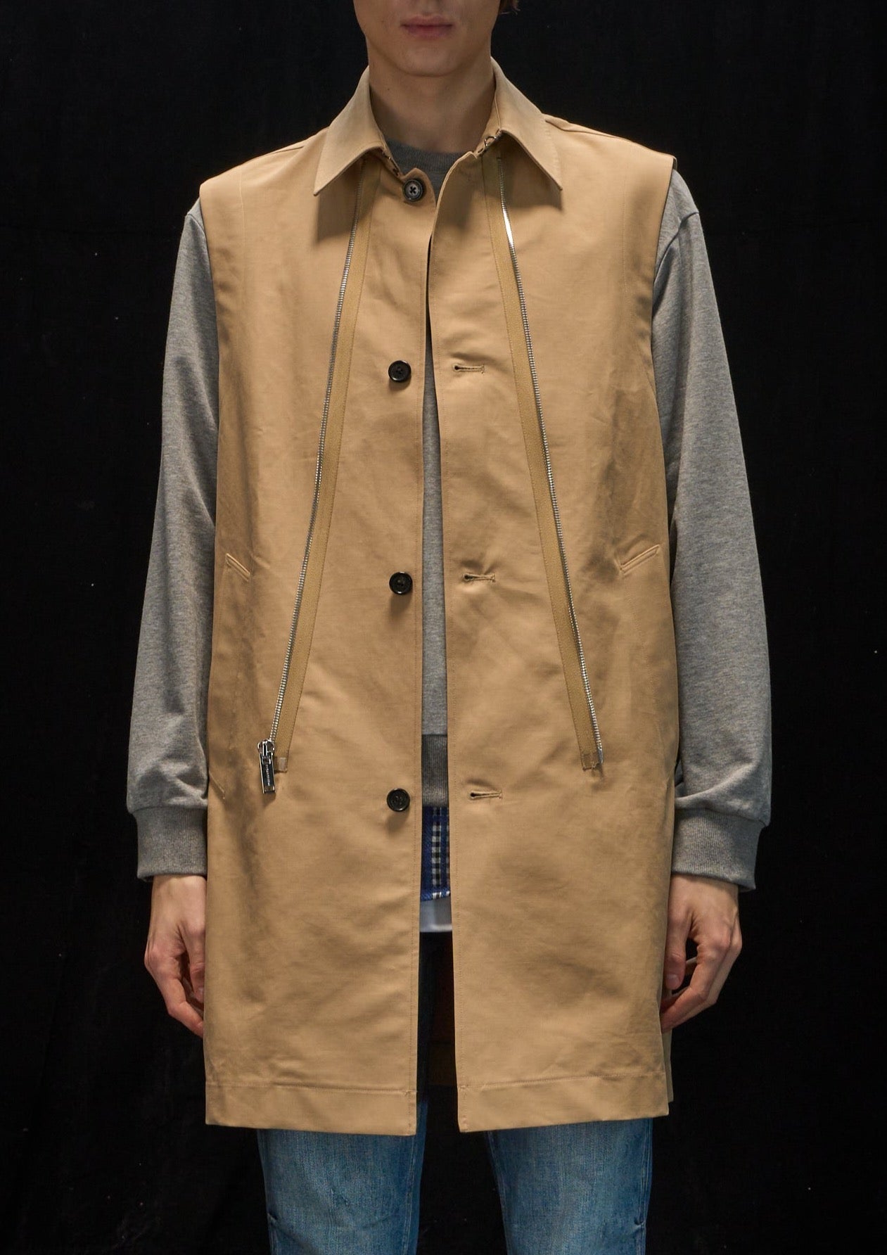 Harrison Wong 2 in 1 Checked Jacket And Trench Coat