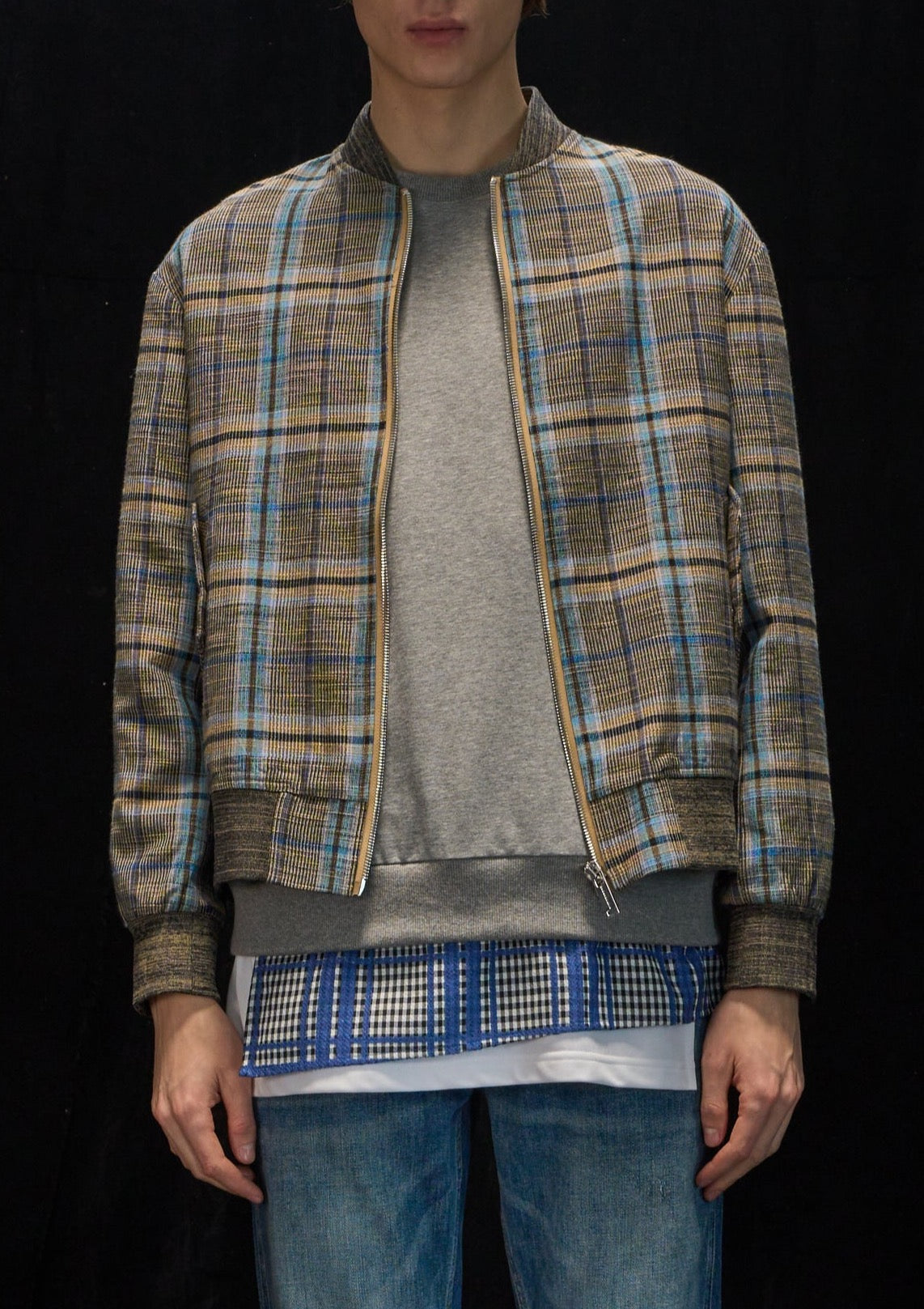 Harrison Wong 2 in 1 Checked Jacket And Trench Coat
