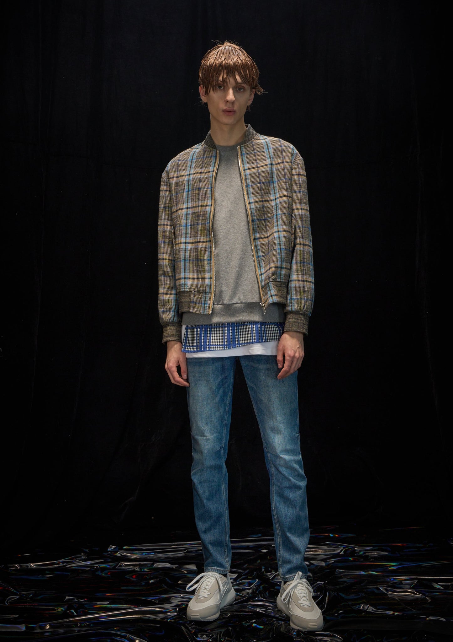 Harrison Wong 2 in 1 Checked Jacket And Trench Coat