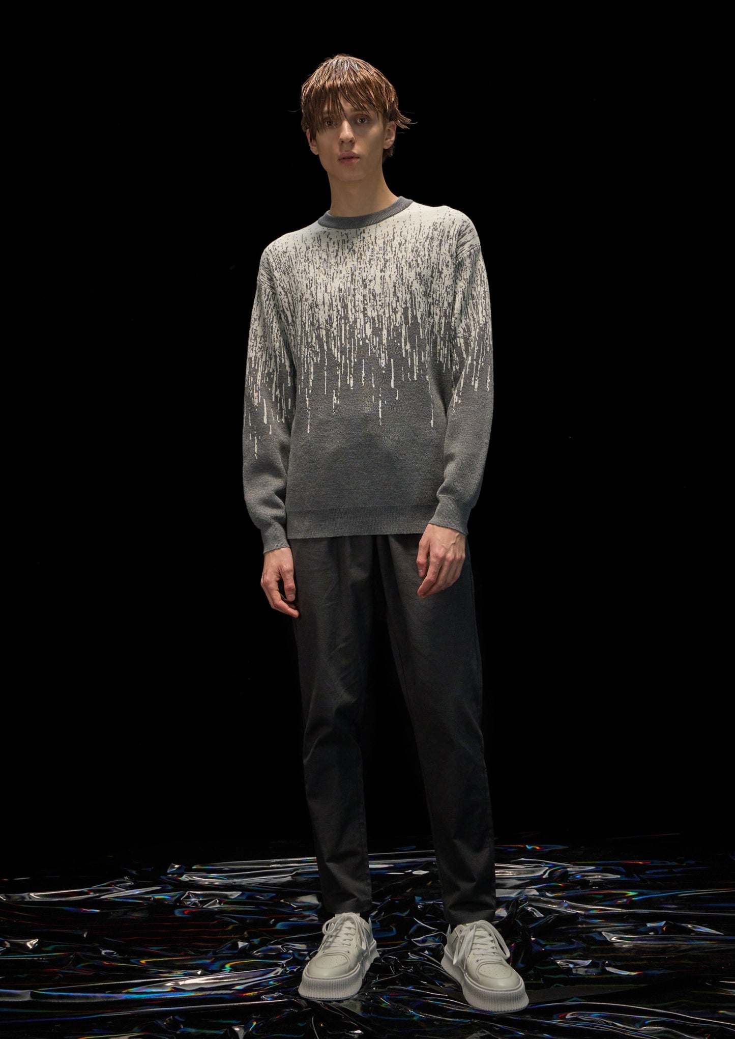Harrison Wong Rain Pattern Wool Sweater