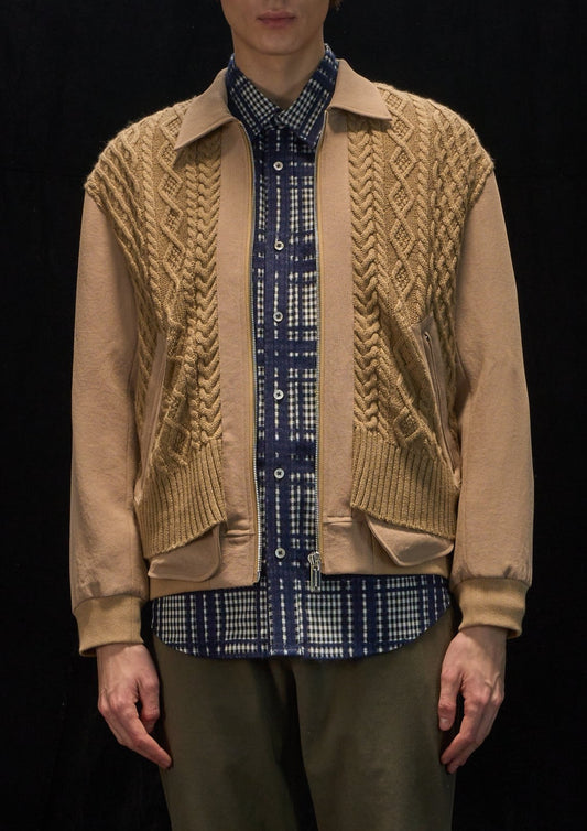 Harrison Wong Fabric and Knit Contrast Jacket