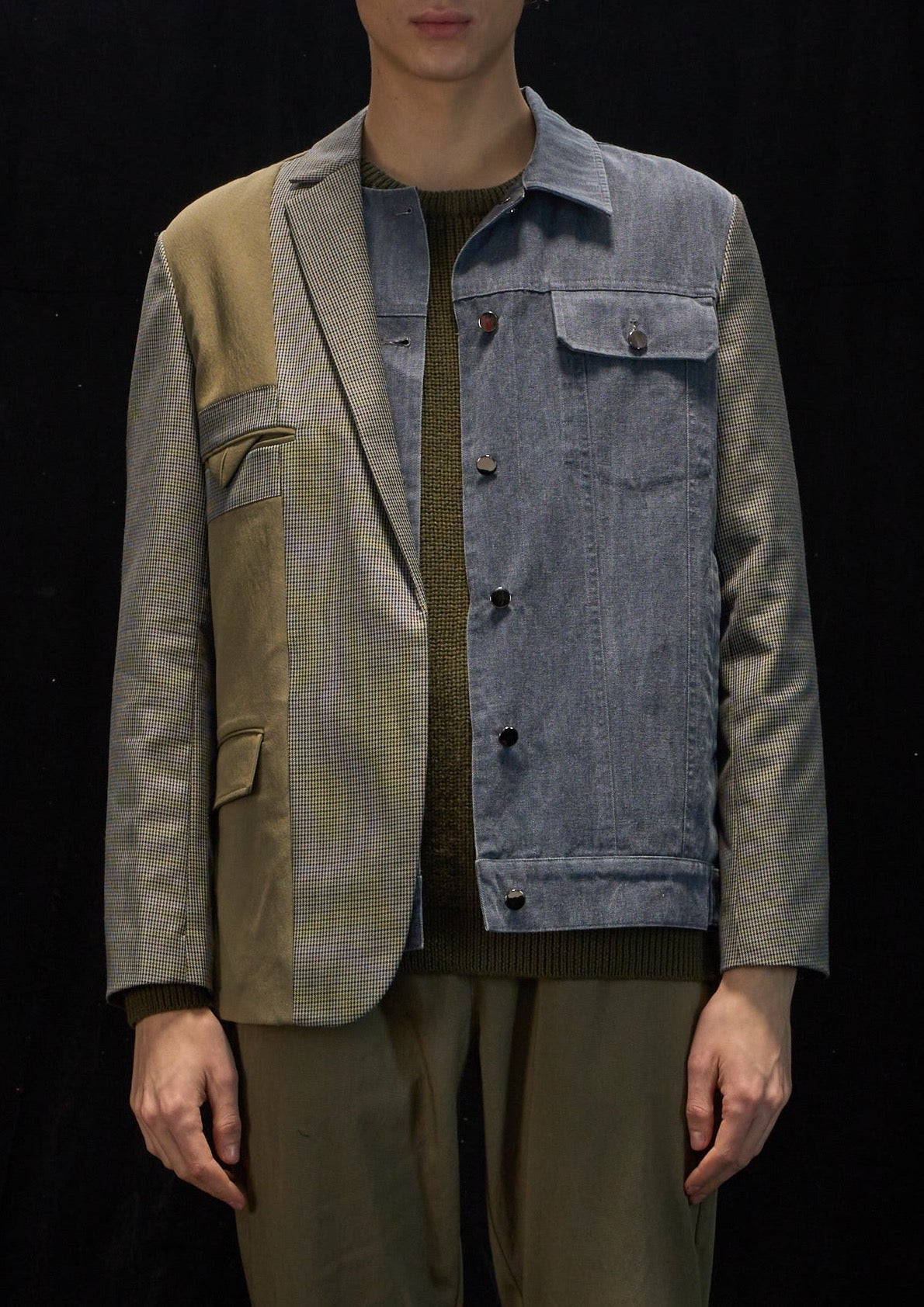 Harrison Wong Deconstructed Blazer With Denim Jacket